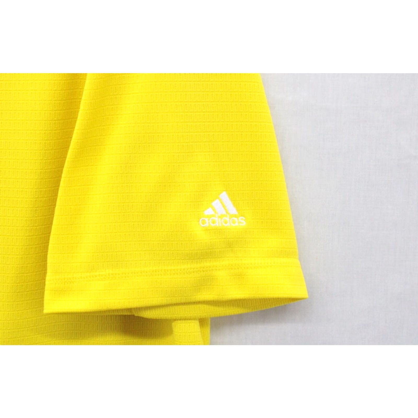 Adidas VINTAGE Adidas Shirt Men's Large Yellow Golf Climalite Solid Bright Yellow Polyester Size US L / EU 52-54 / 3 - 5 Thumbnail