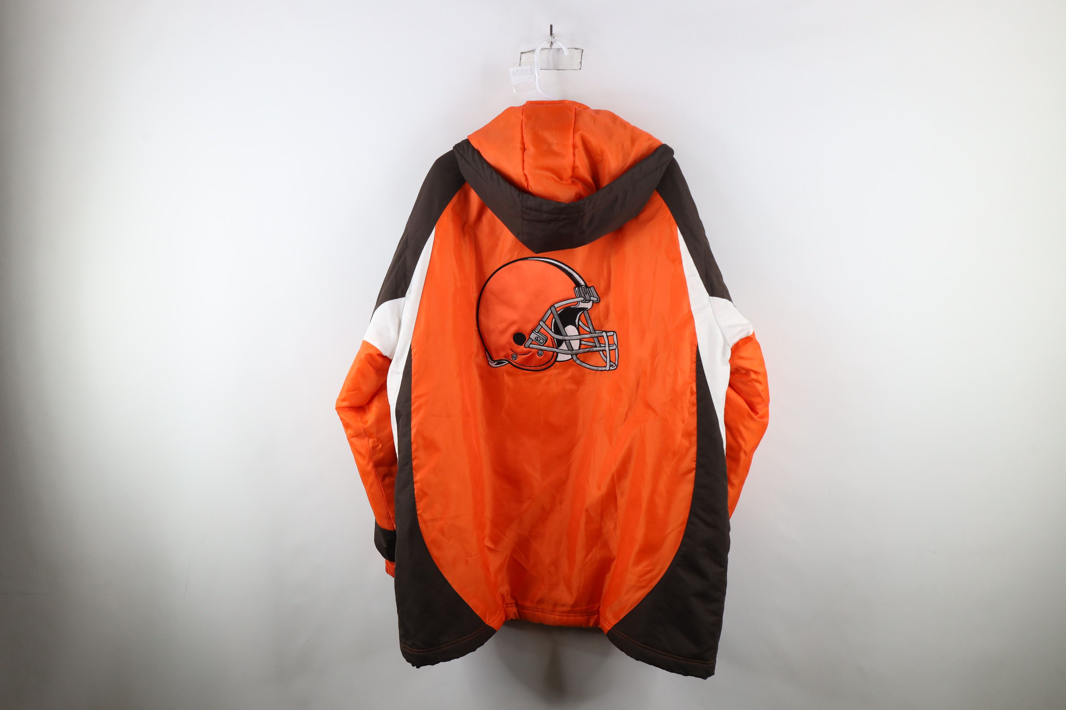 Vintage Vintage 90s Cleveland Browns Football Hooded Jacket Size US XL / EU 56 / 4 - 16 Thumbnail