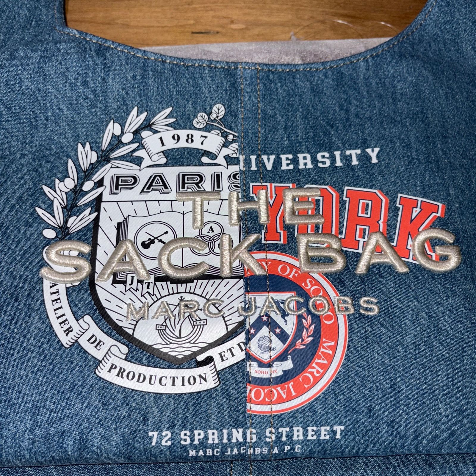 Marc Jacobs Marc Jacobs x A.P.C. The Large Sack Bag Denim Varsity Blue Size ONE SIZE - 4 Thumbnail
