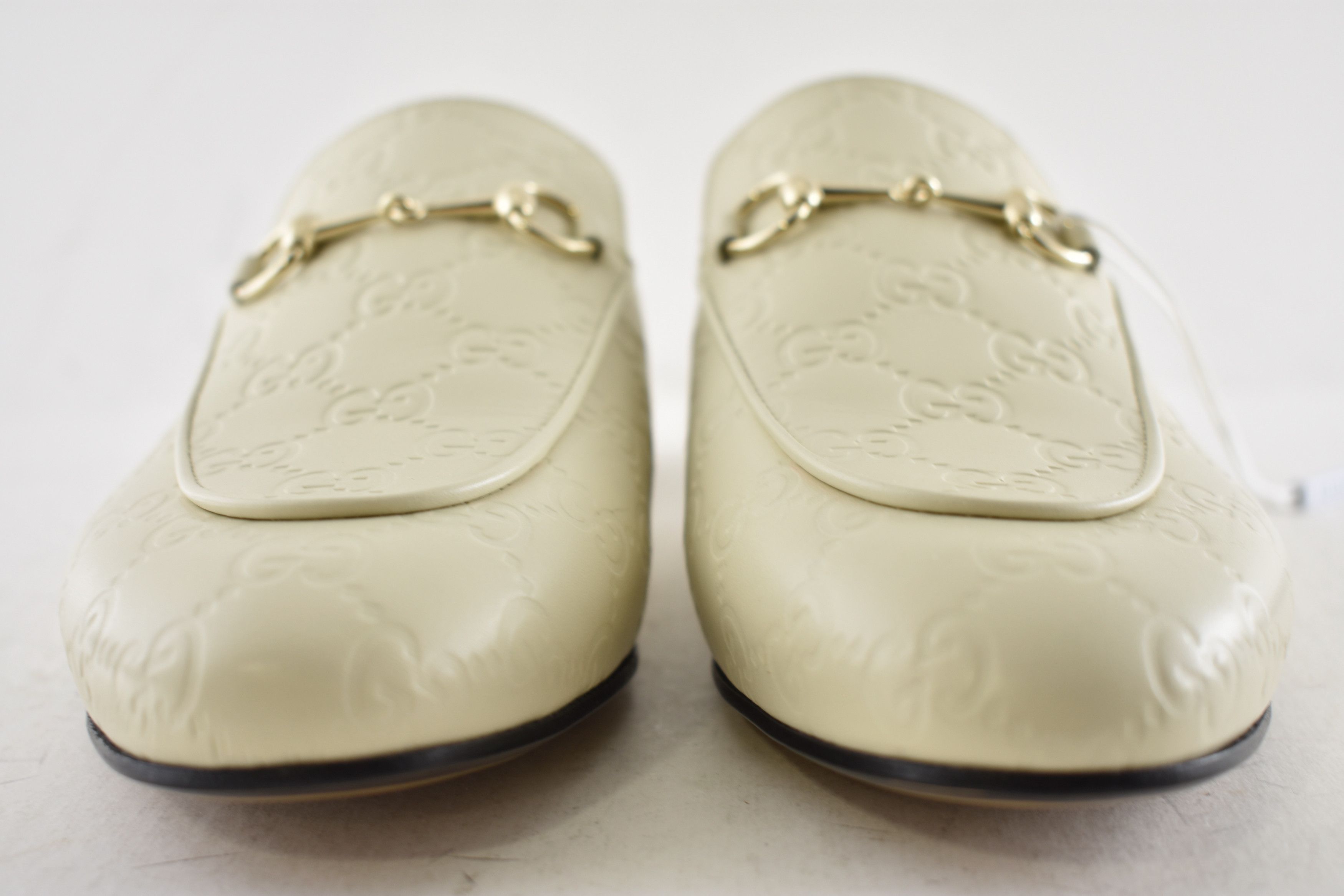 Gucci Gucci Princetown Ivory GG Logo Slide Loafer Mule Flat 36.5 Size US 6.5 / IT 36.5 - 12 Thumbnail