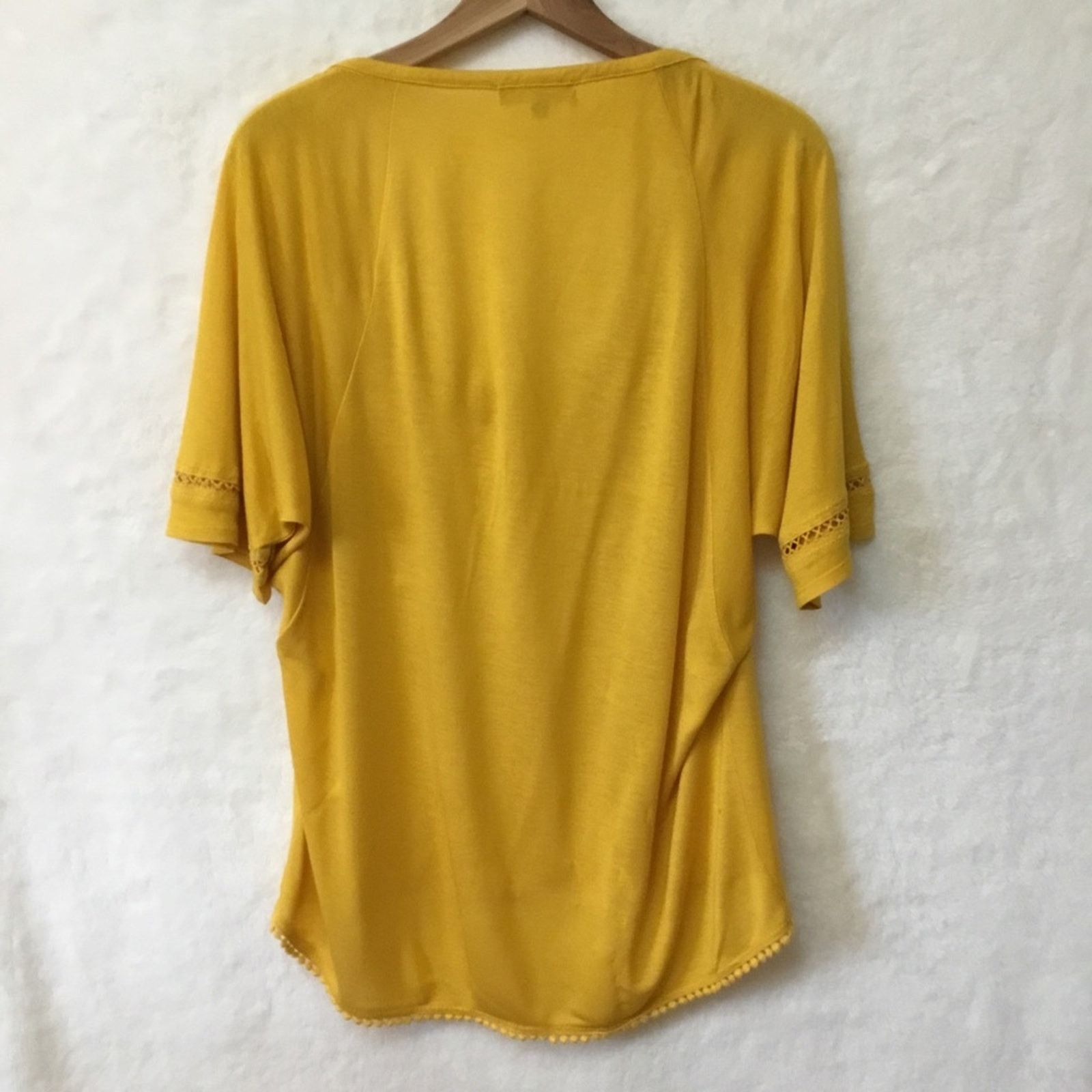 Other Anthropologie One September Yellow Embroidered Shirt Size S / US 4 / IT 40 - 7 Thumbnail