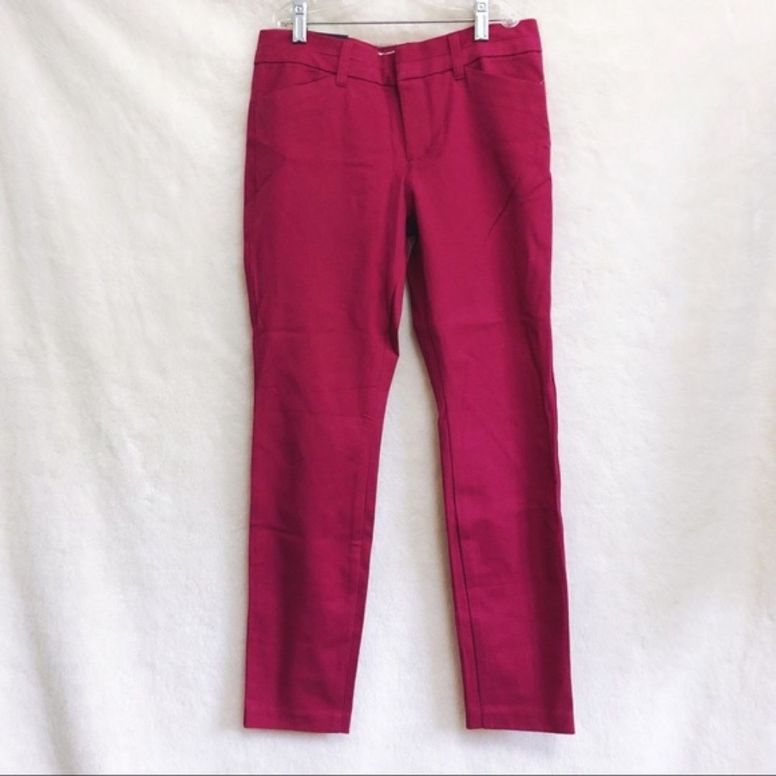 Gap GAP Maroon Cropped Slim City Pants Size 25" / US 0 / IT 36 - 1 Thumbnail