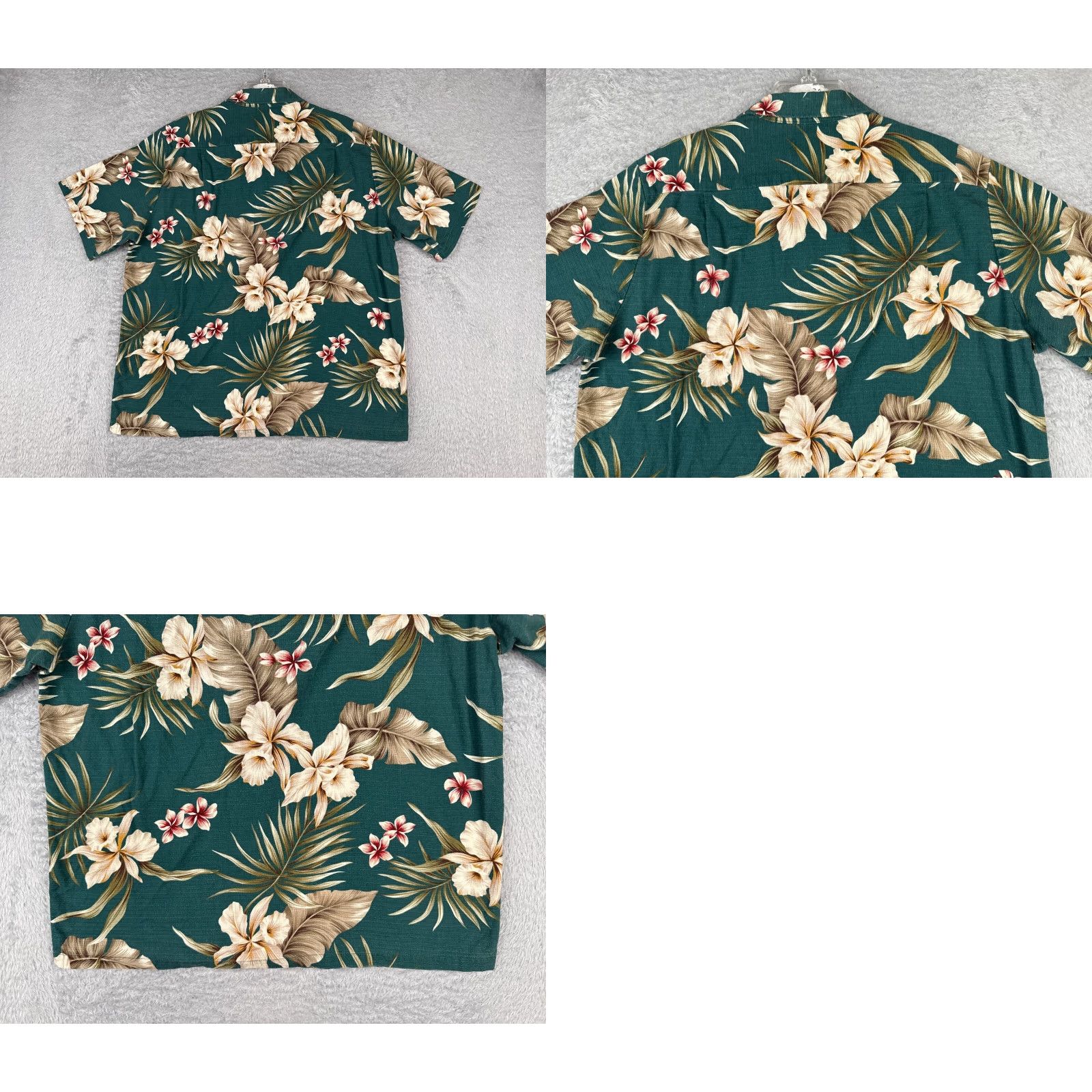 Vintage VINTAGE Bishop St. Shirt Men Large Green Beige Floral Plumeria Cotton Hawaiian Shirt Size US L / EU 52-54 / 3 - 9 Thumbnail