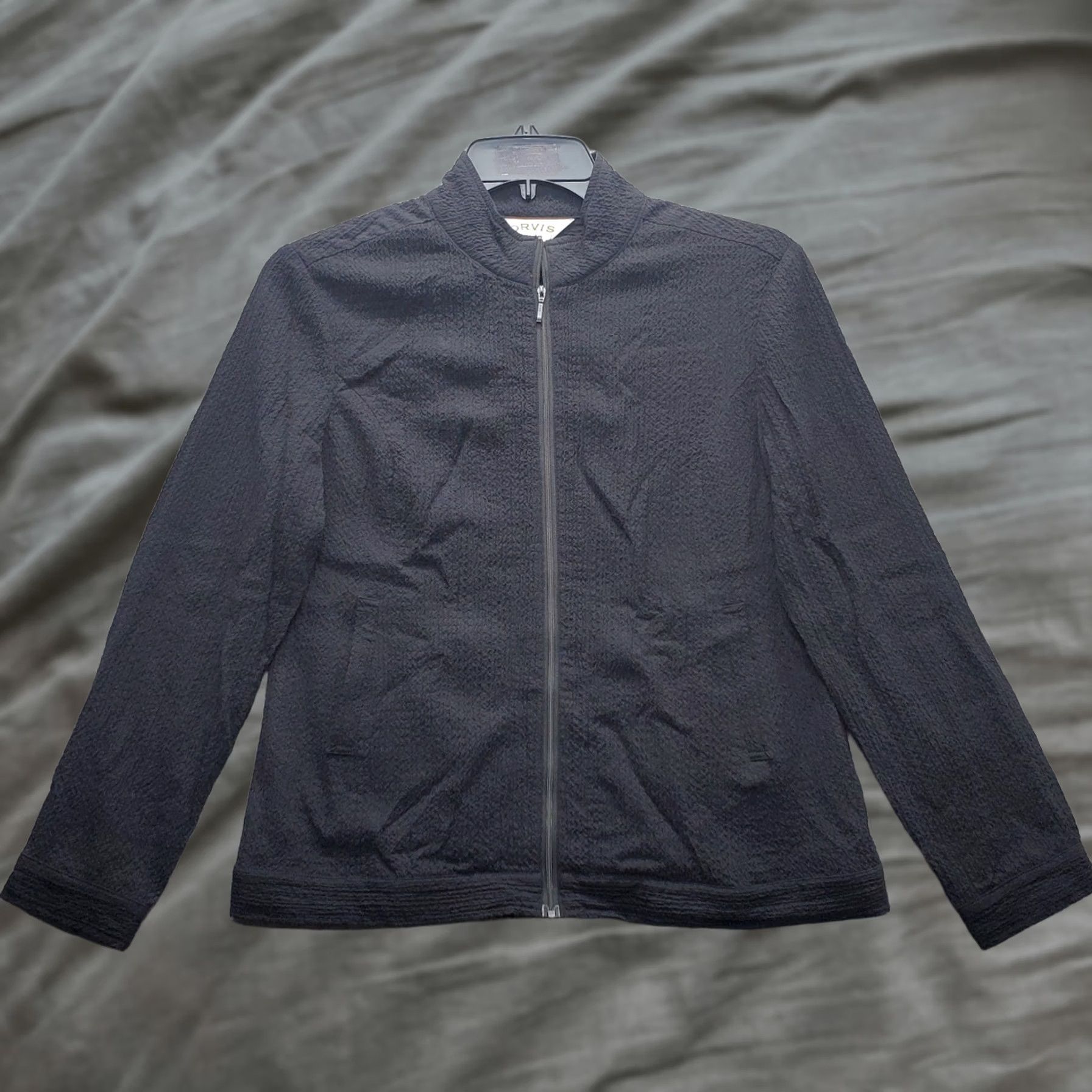 Orvis Orvis Jacket Womens Size M Black Seersucker Lightweight Full Zip Pockets Size M / US 6-8 / IT 42-44 - 1 Thumbnail