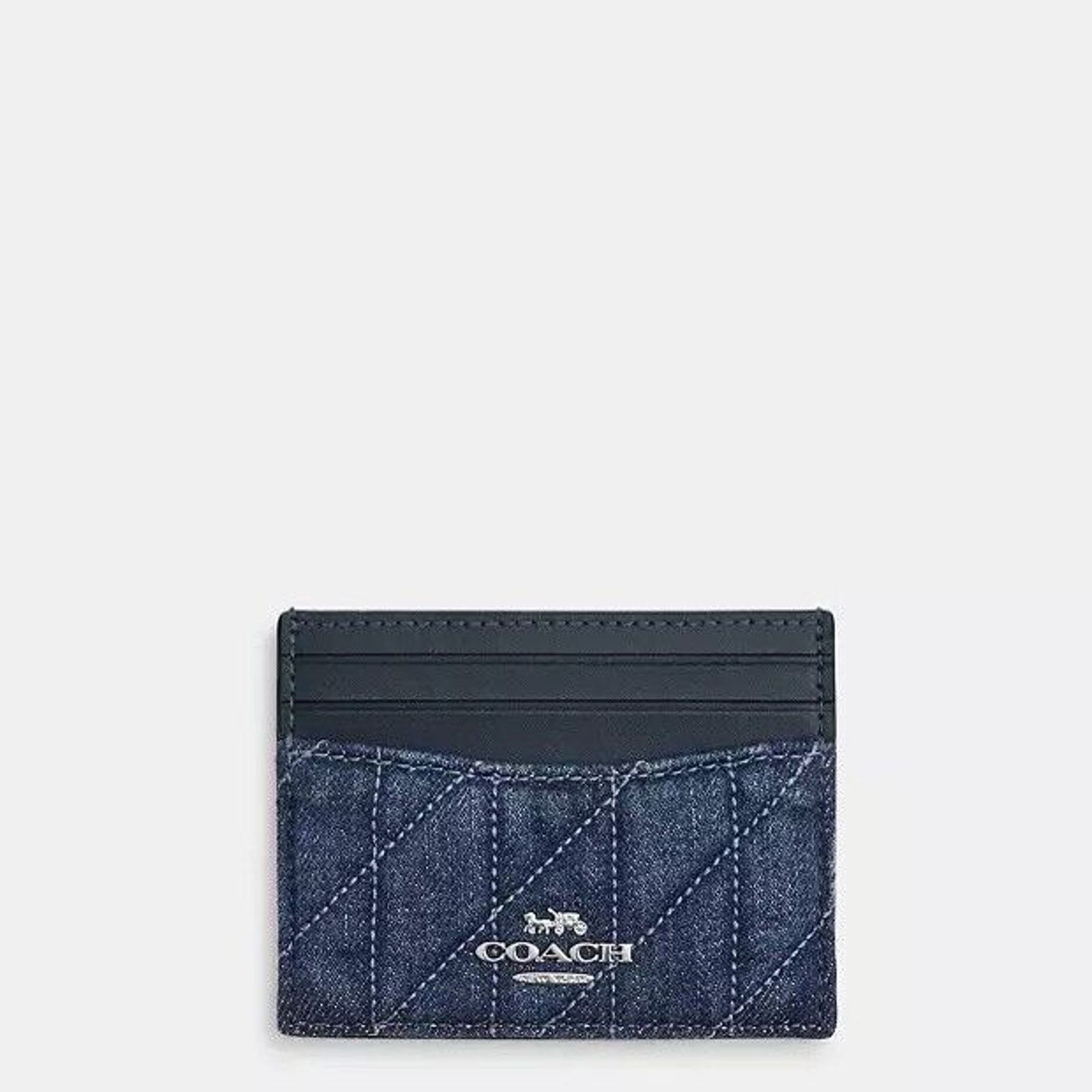 Coach NWT Coach CAT70 Slim Id Card Case With Quilting denim/Silver Size ONE SIZE - 3 Thumbnail