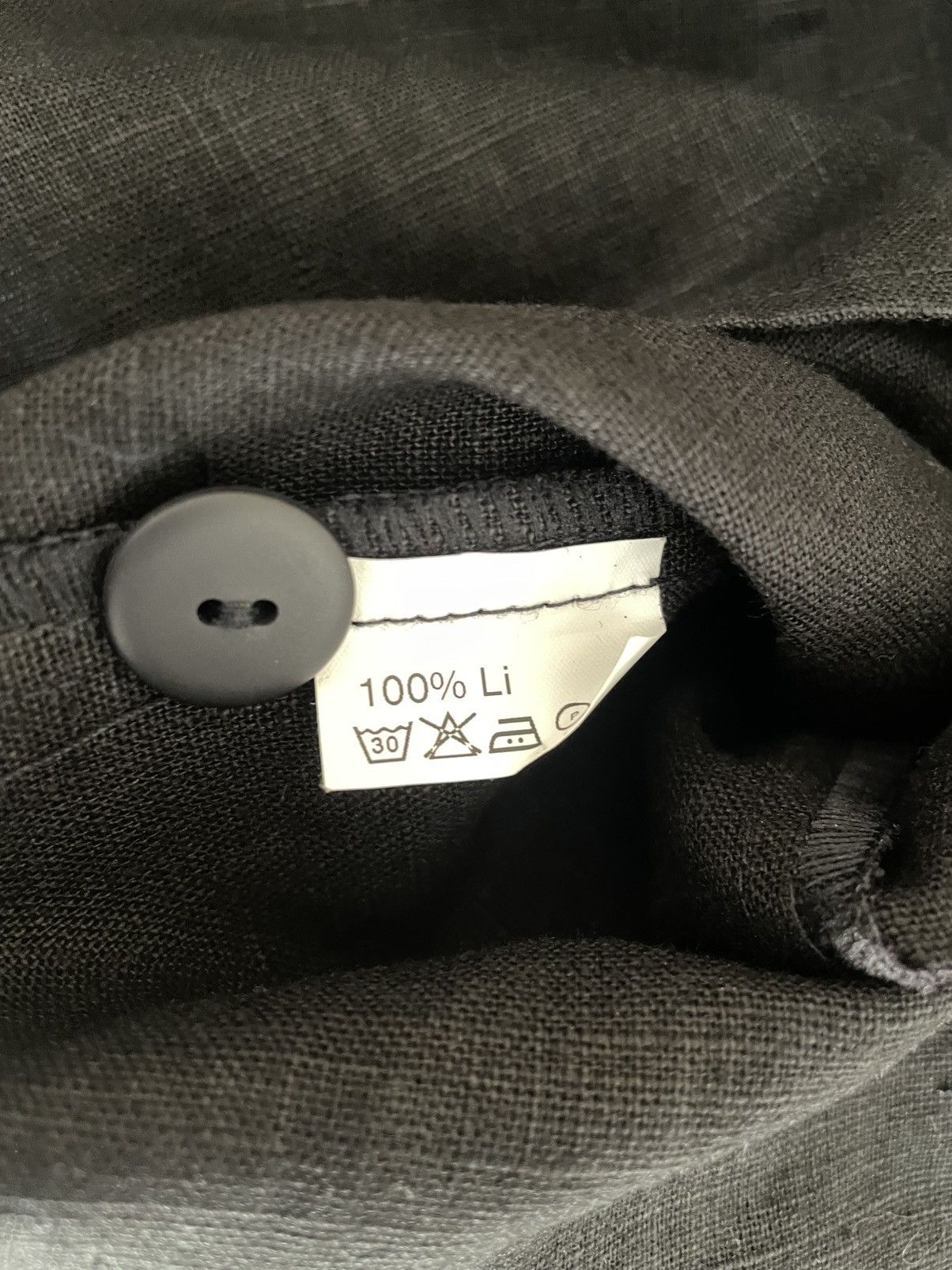 Other Vintage Black Boxy Linen Shirt Size L / US 10 / IT 46 - 4 Thumbnail