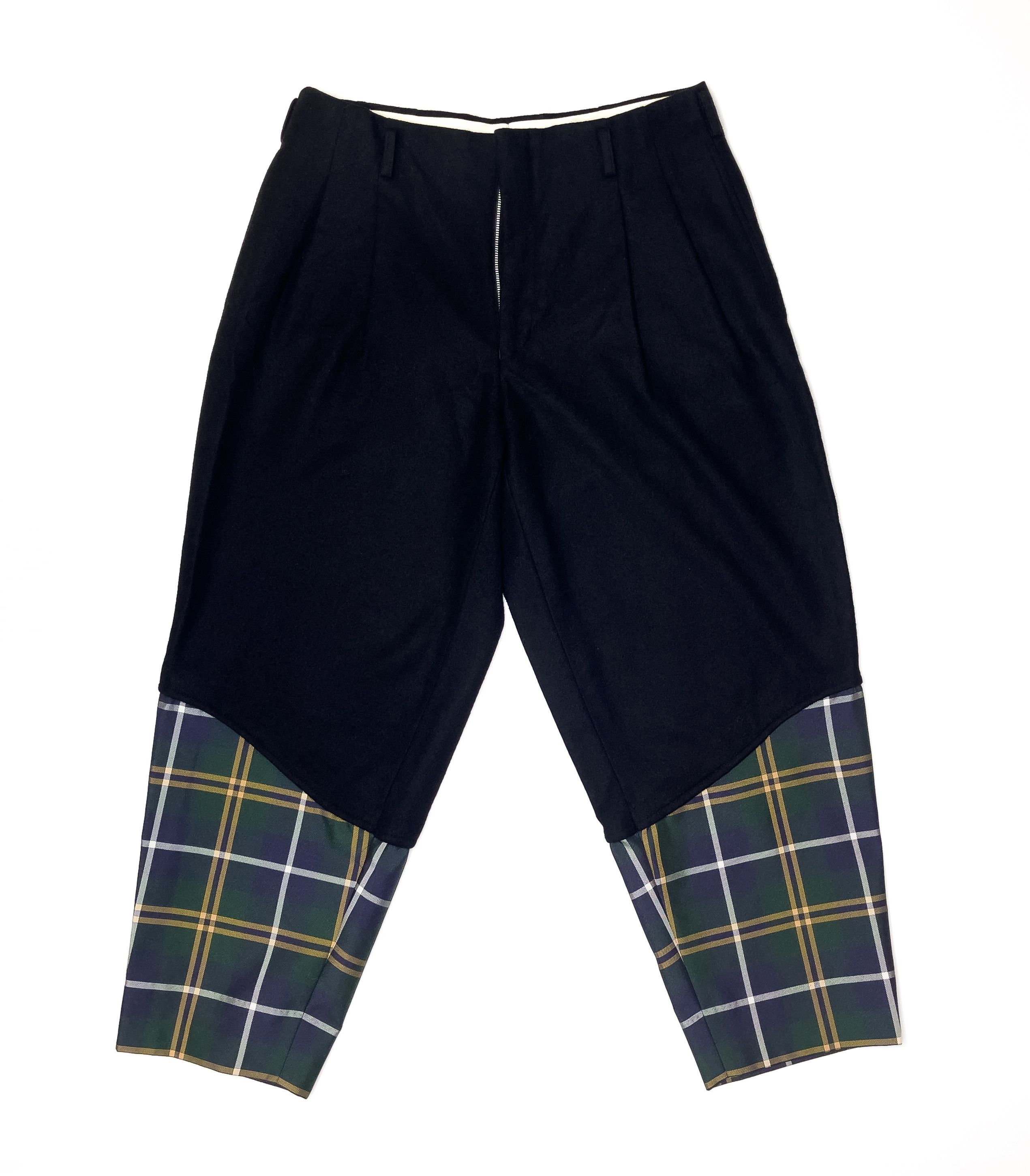 Comme des Garcons Homme Plus Comme des Garçons Black & Green Worsted Wool Trousers Size US 33 - 1 Thumbnail