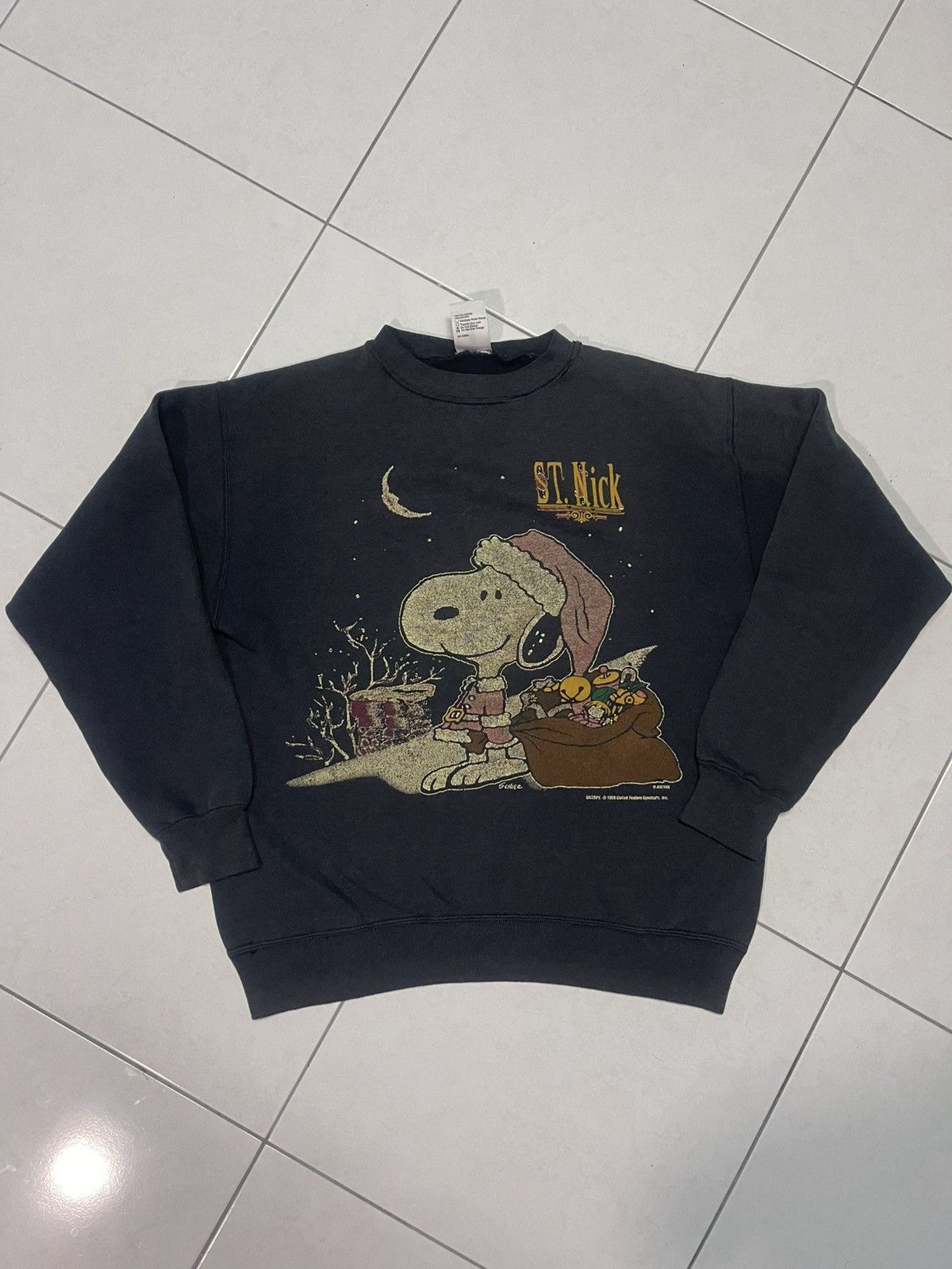 🔥HOT🔥VINTAGE SNOOPY ST NICK CHRISTMAS PEANUTS SANTA TEE RARE