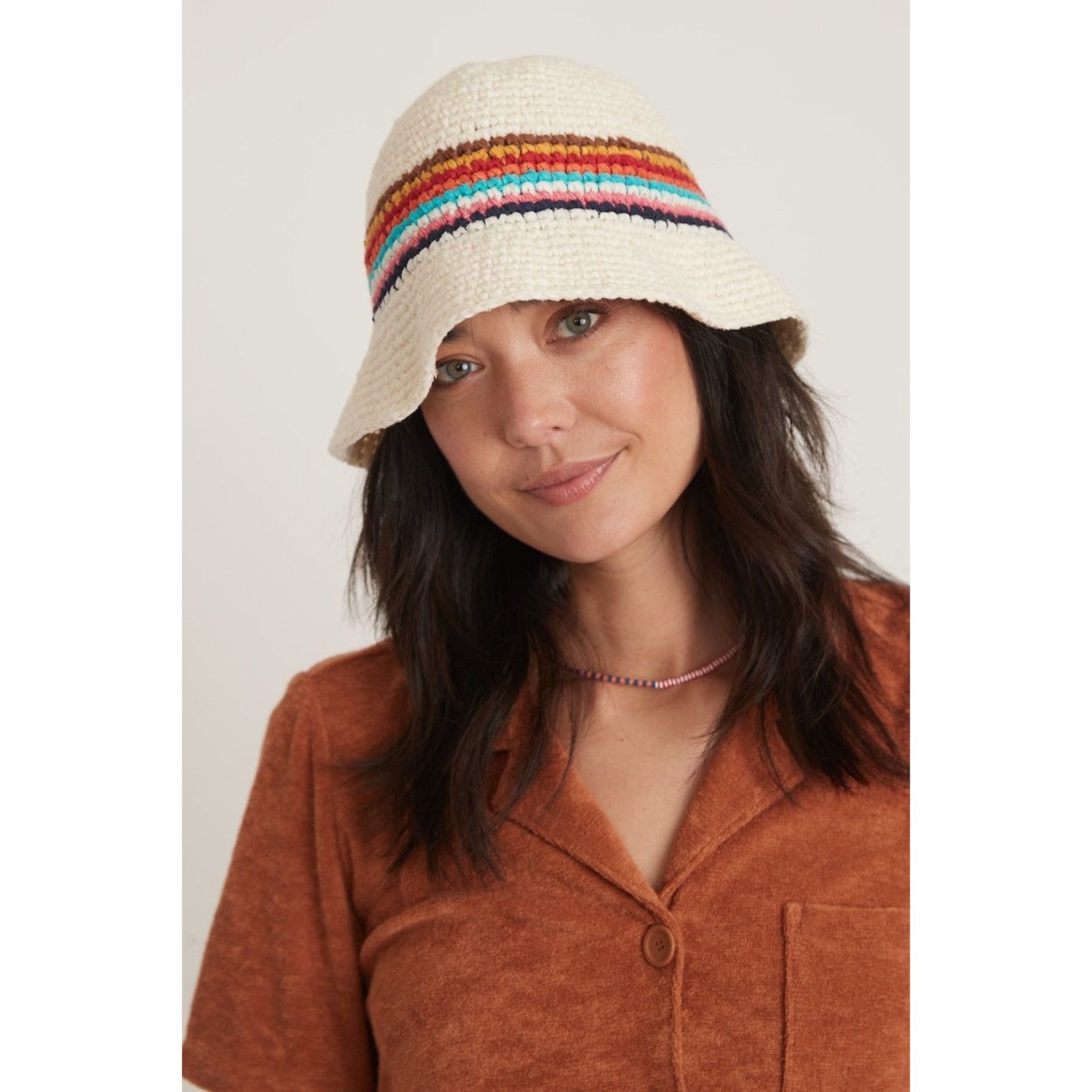 Marine Layer NWT Marine Layer Crochet Bucket Hat in Multi Stripe MSRP$75 Size ONE SIZE - 5 Thumbnail