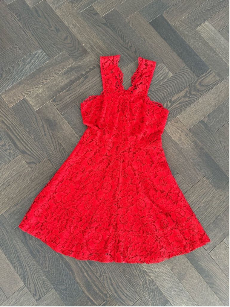 Sandro Women's Sandro Red Lace Dress Size 3 Size L / US 10 / IT 46 - 1 Thumbnail