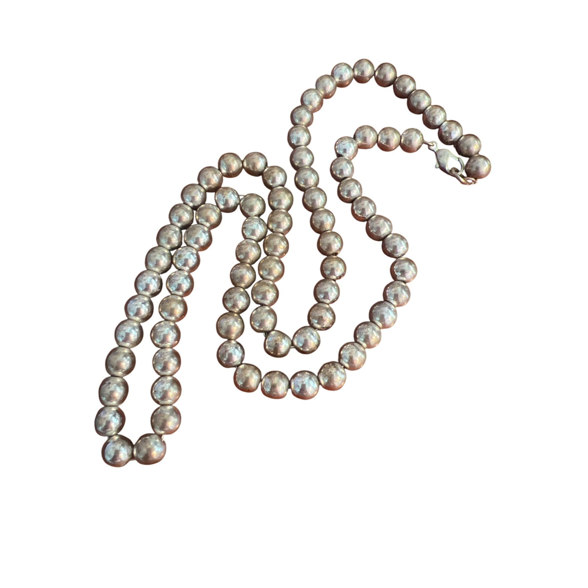 Other Vintage Silver Tone Bead Necklace Chain Estate Classic Lobst Size ONE SIZE - 4 Thumbnail