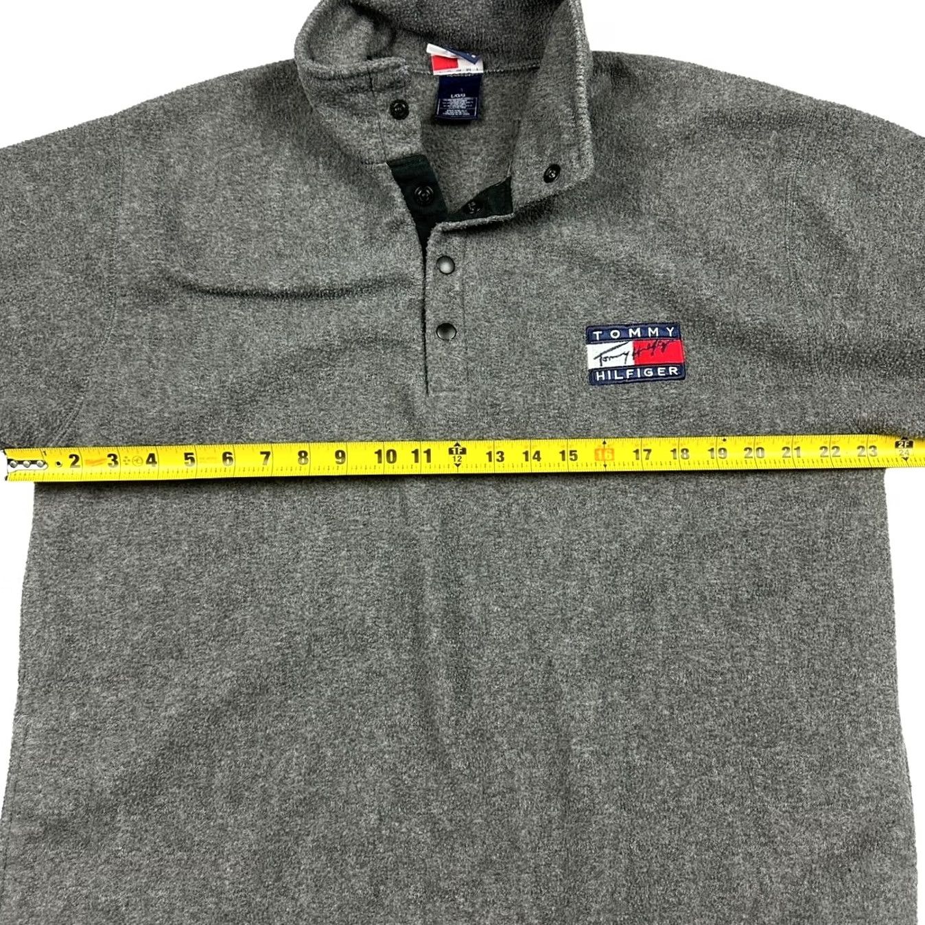 Tommy Bahama VINTAGE Tommy Bahama Flag Fleece Pullover Jacket Mens Gray Large Snap Size US L / EU 52-54 / 3 - 4 Thumbnail
