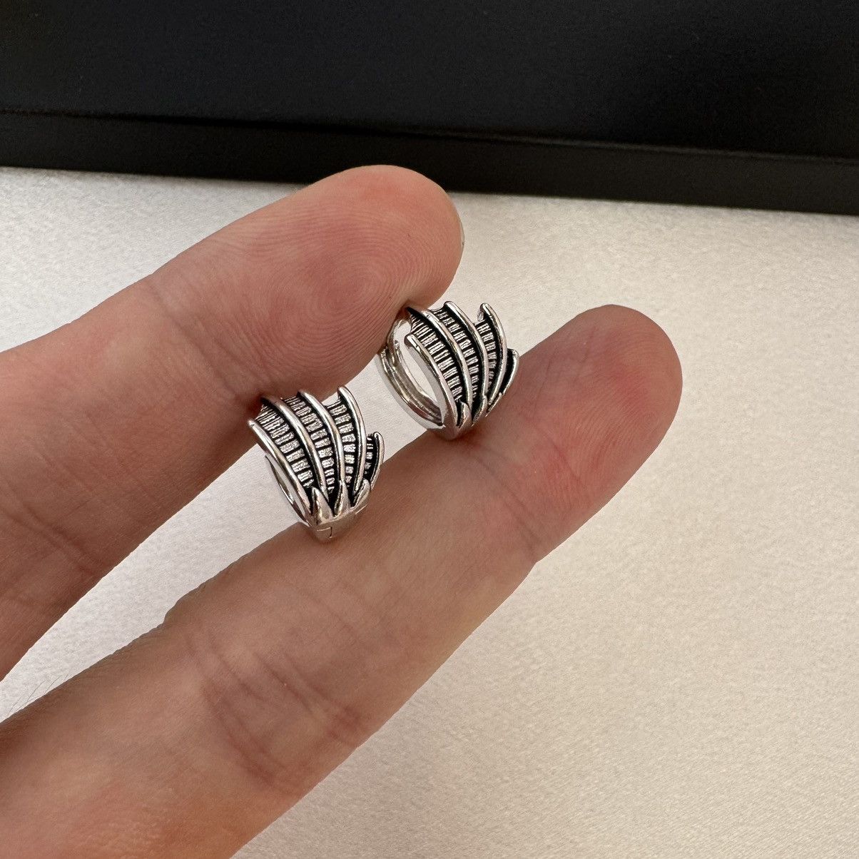 Other 14mm Devil Wings Hoop Earrings for Men Women Size ONE SIZE - 4 Thumbnail