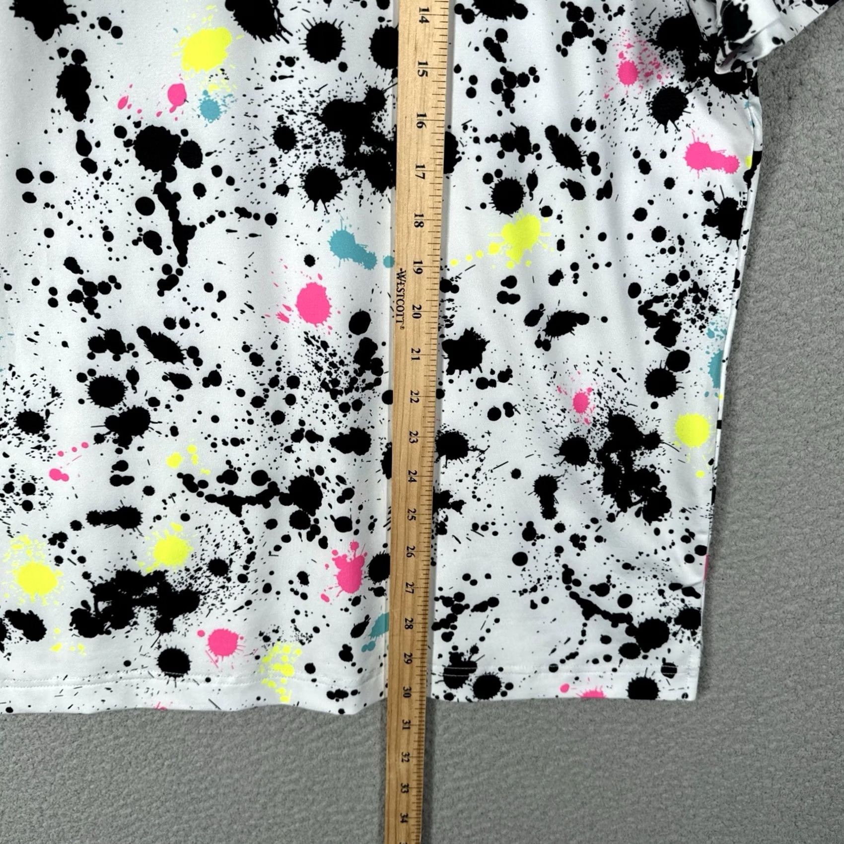 Vintage Swagger Sunday Swagger Golf Polo Shirt Mens XL Paint Splatter Neon AOP Print Shirt Size US XL / EU 56 / 4 - 6 Thumbnail