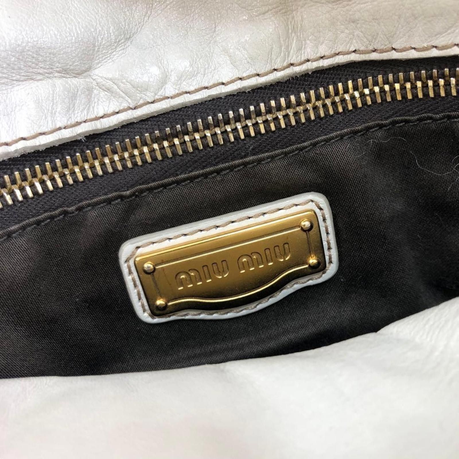 Miu Miu Miu Miu - Gray Leather Satchel Bag Bow Detail Size ONE SIZE - 8 Thumbnail
