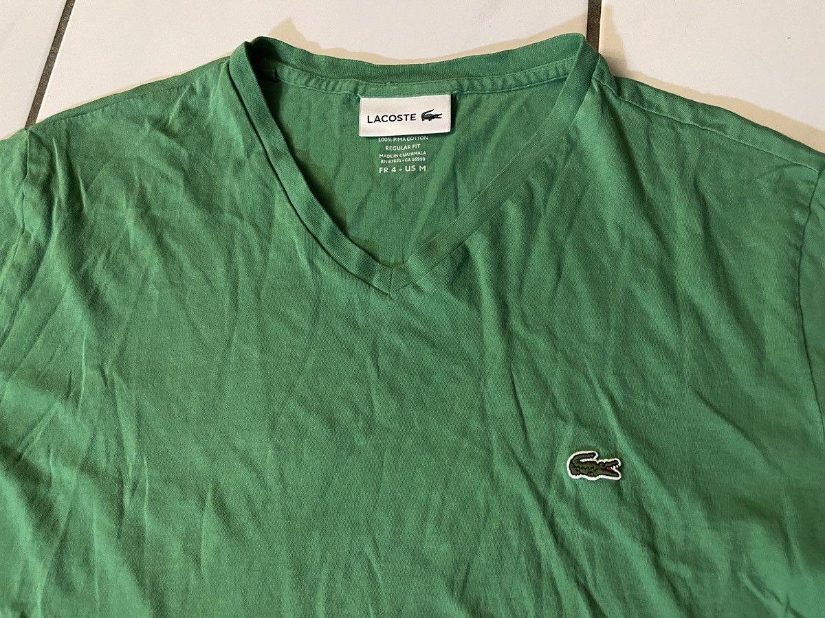 Lacoste Lacoste Men T-Shirt Green Medium Crocodile Logo V Neck Tee Size US M / EU 48-50 / 2 - 2 Thumbnail