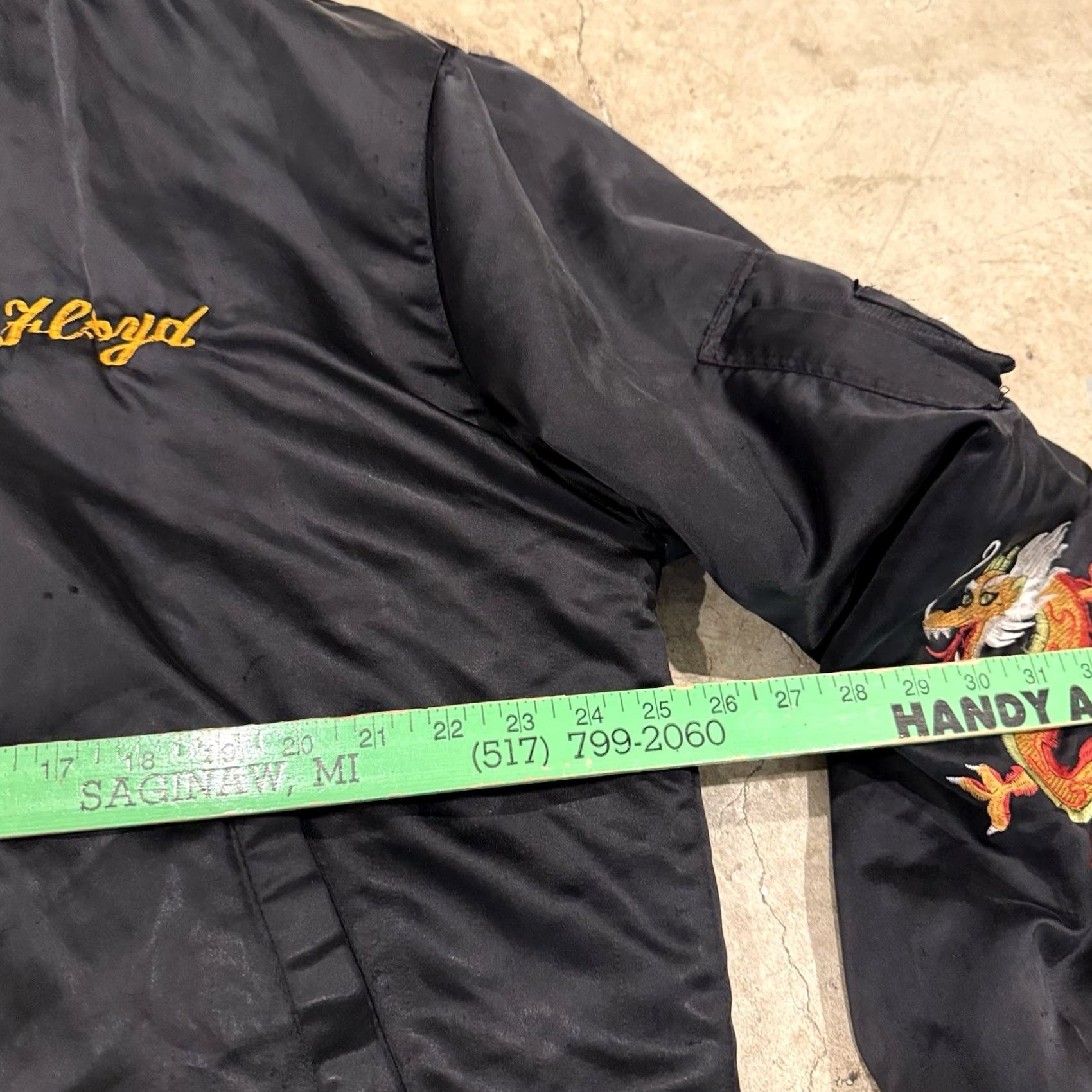 Vintage VTG Souvenir Jacket Flight Bomber Sukajan Dragon Y2K Korean Snorkel Hood XL Jacket Men Black Satin Size US XL / EU 56 / 4 - 7 Thumbnail
