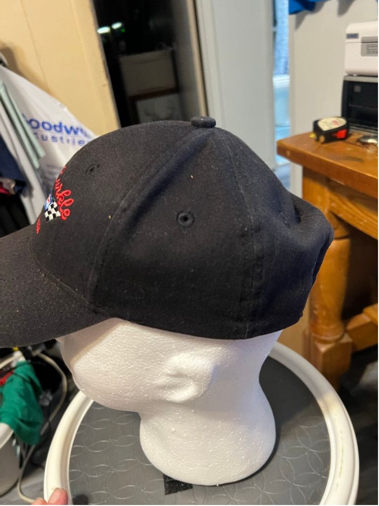 Vintage Men's Headliner Bob Burkle Chevrolet Black Red One Size Hat Size ONE SIZE - 2 Thumbnail