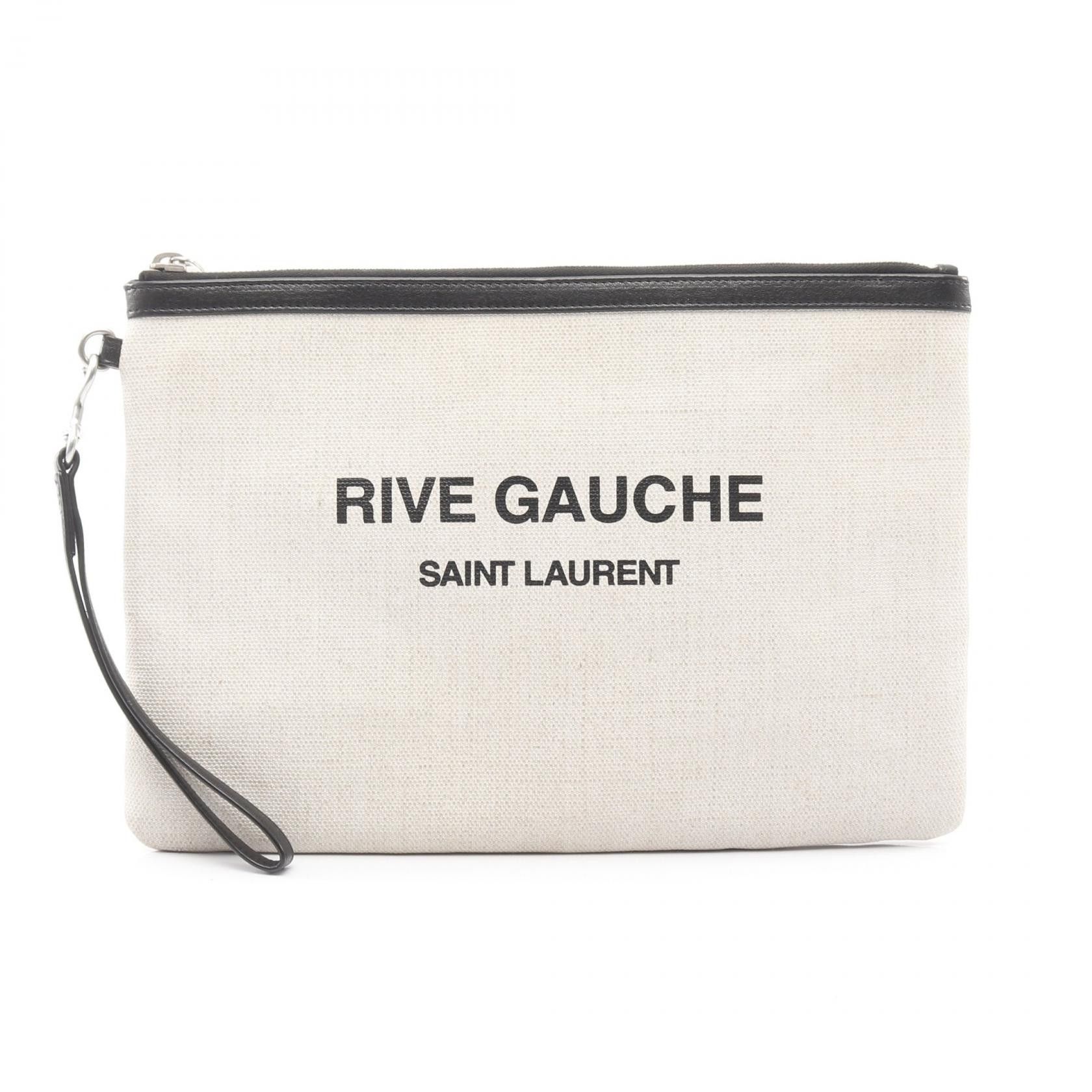 Yves Saint Laurent Yves Saint Laurent Saint Laurent Paris Rive Gauche Canvas Leather Clutch Bag Textile Clutch Bag 565722 DUTY FREE for USA Size ONE SIZE - 1 Thumbnail