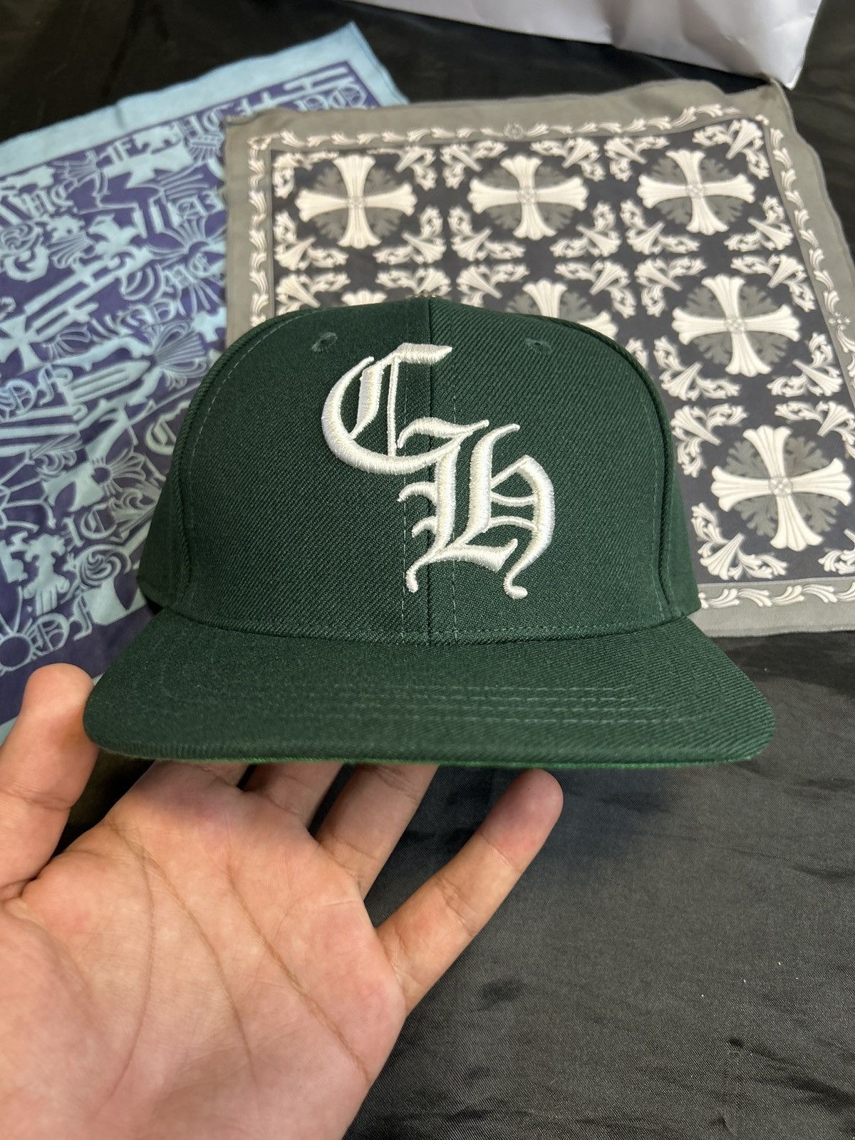 Chrome Hearts Chrome Hearts Green 6 Panel BaseBall Hat Size ONE SIZE - 8 Thumbnail