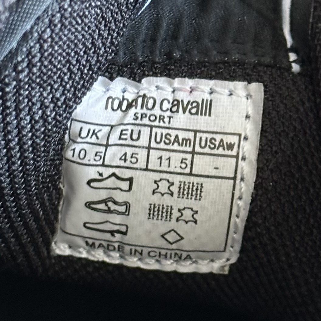 Roberto Cavalli Roberto Cavalli Sport Black Leather Fashion Sneakers Size US 11.5 / EU 44-45 - 11 Thumbnail