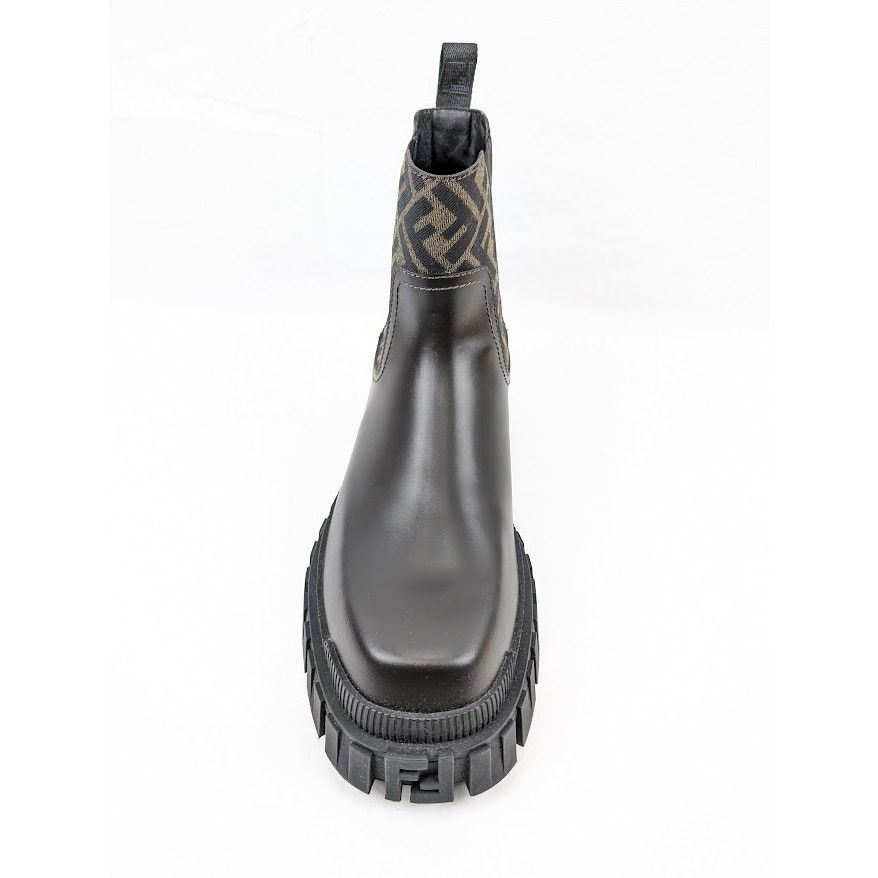 Fendi o1rshd1 Men's Fabric Calf Leather Boots in Black/Dark Brown Size US 11 / EU 44 - 9 Thumbnail