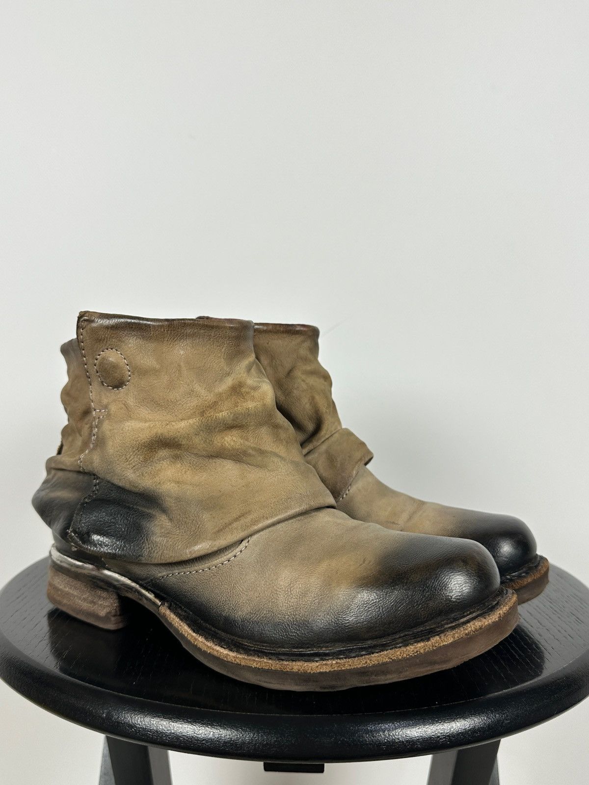 A.S.98 A.S.98. Airstep Distressed Leather Biker Ankle Boots Size US 6 / IT 36 - 11 Thumbnail