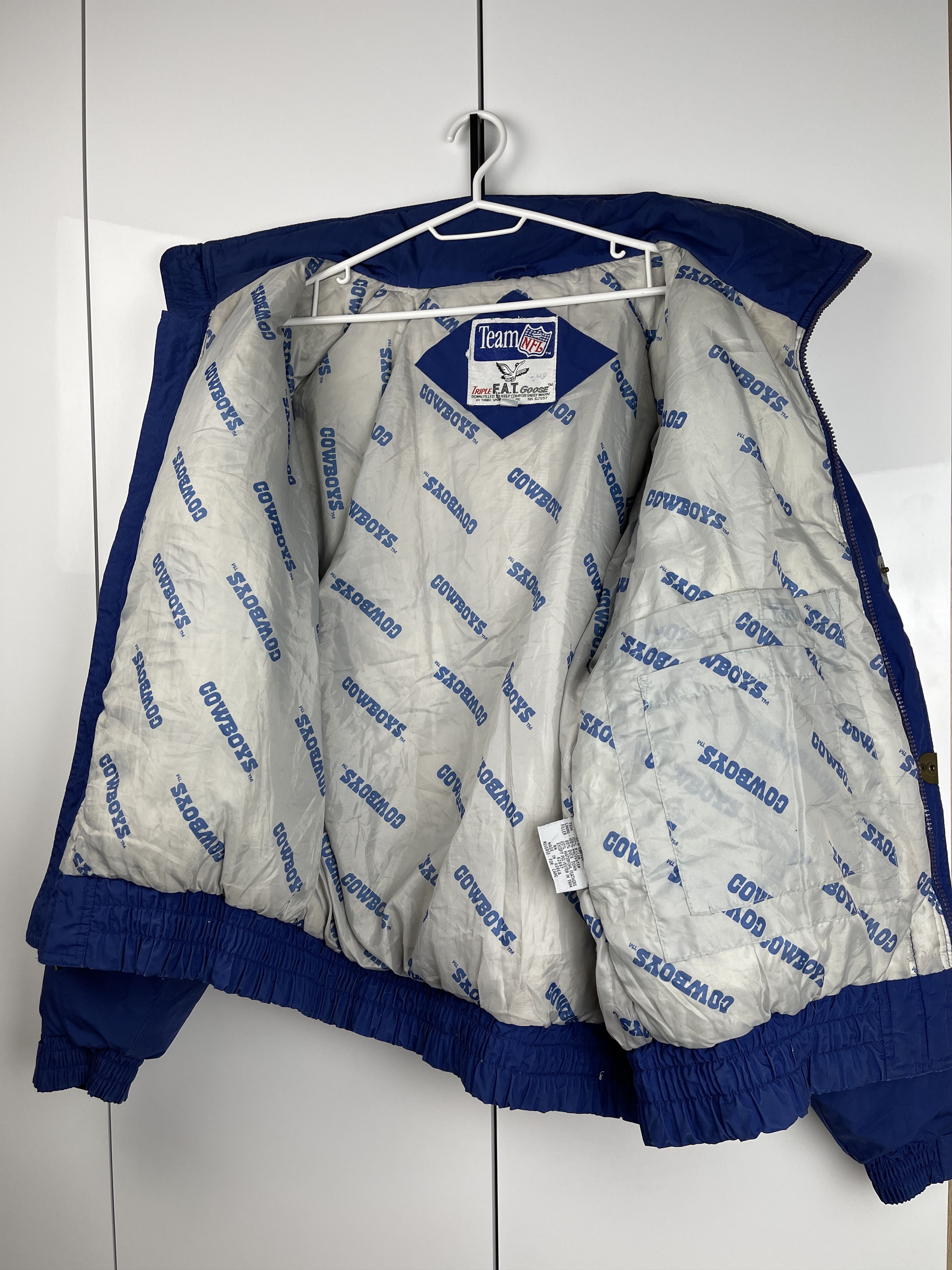 NFL Dallas Cowboys Team Vintage NFL Down Jacket Size US L / EU 52-54 / 3 - 3 Thumbnail