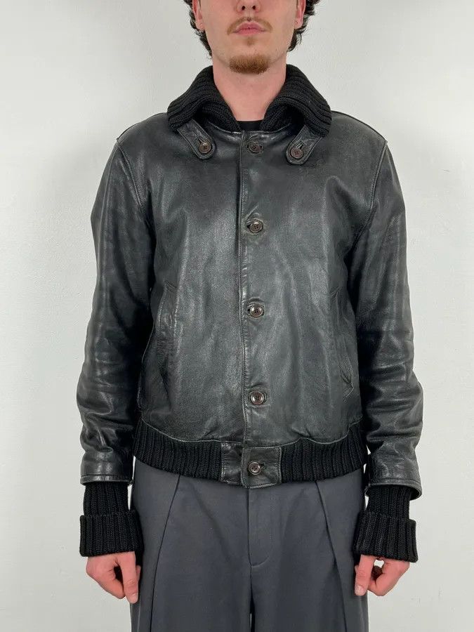 Daniele Alessandrini AW2005 Daniele Alessandrini Black Eroded Buttoned Leather Jacket Size US L / EU 52-54 / 3 - 2 Thumbnail