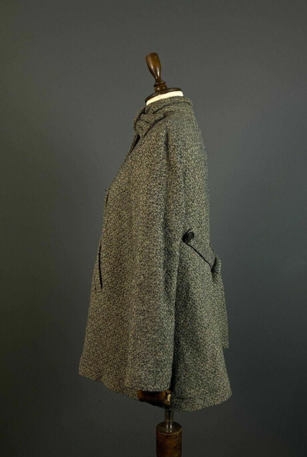 Designer Echappees Belles Brown Wool Knit Belted Coat Jacket Size 2 Size XS / US 0-2 / IT 36-38 - 5 Thumbnail