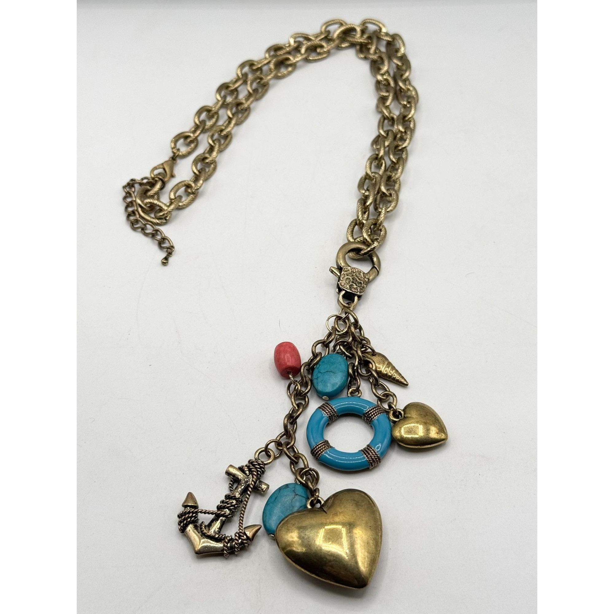Vintage Nautical sea life heart charm pendant necklace Size ONE SIZE - 5 Thumbnail