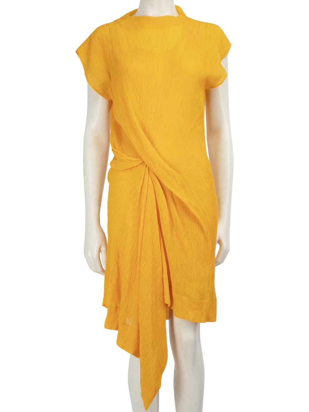 Nina Ricci Orange Crepe Knee Length Dress Size ONE SIZE - 1 Thumbnail