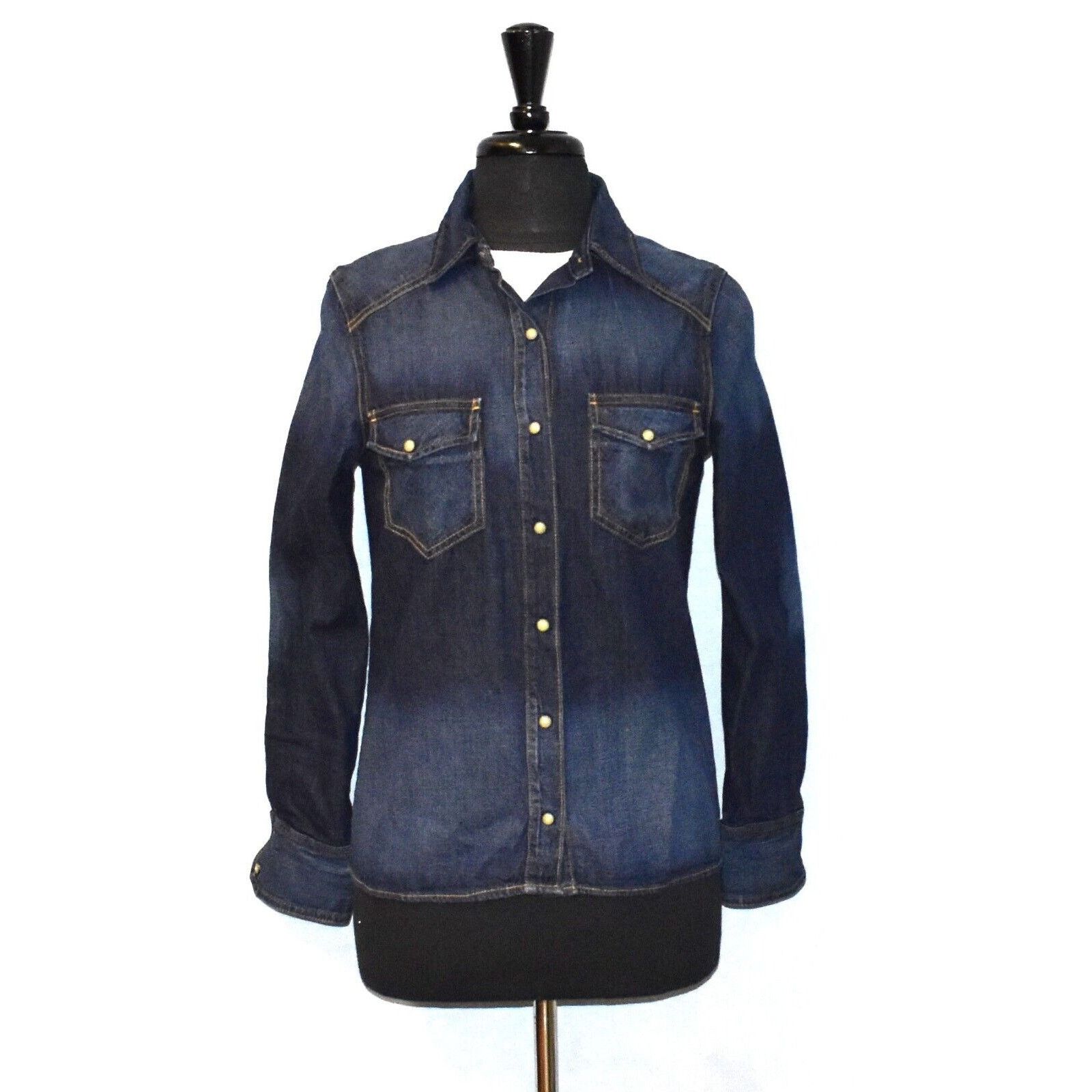 Rag & Bone B0 NEW RAG & BONE Kensington Blue Denim Shirt W1A28K605 XS Size XS / US 0-2 / IT 36-38 - 1 Thumbnail