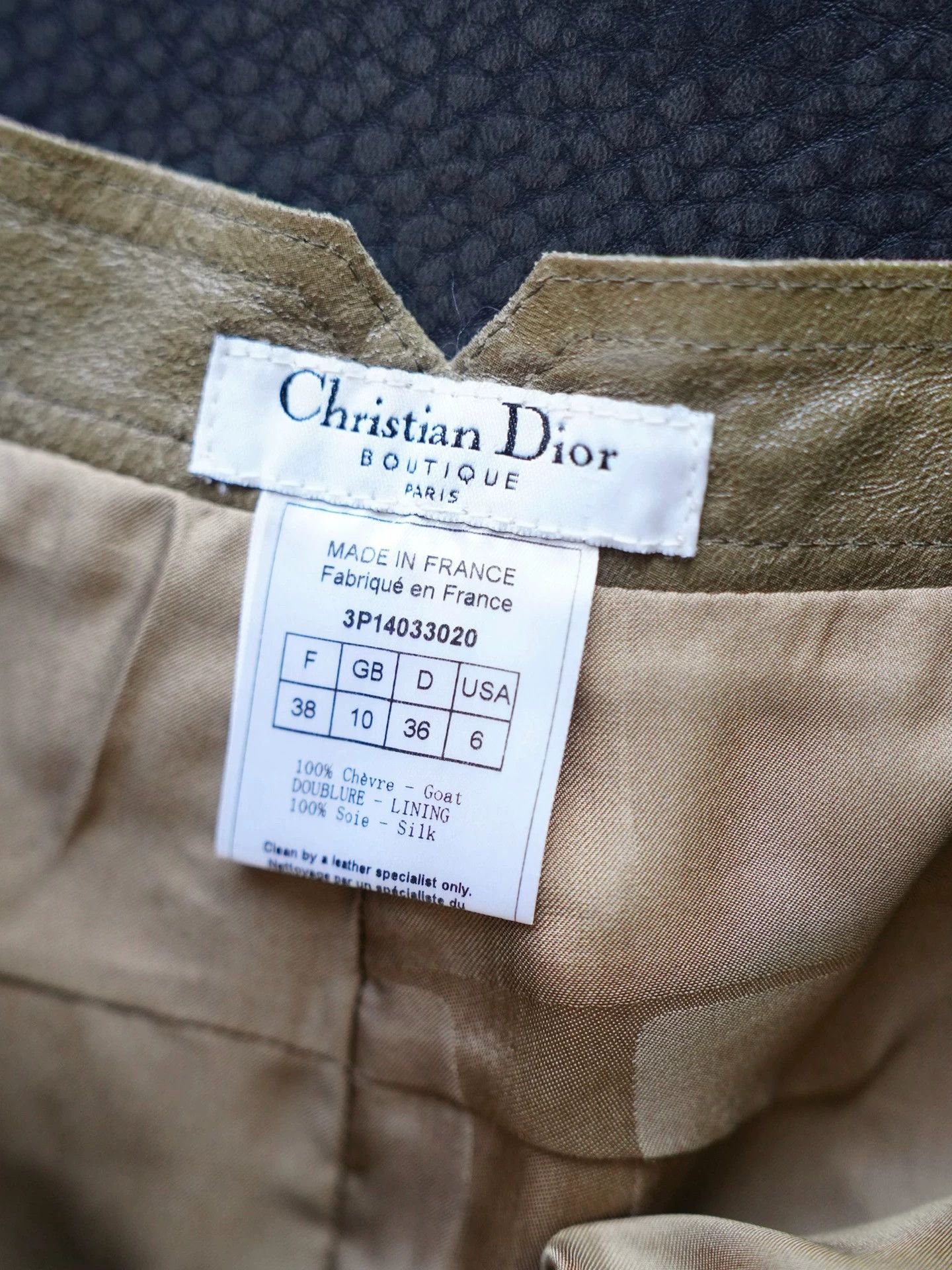 Dior Dior-2003-JG-Pearlized-Lambskin-CD-Rivet-Western-Skirt-FR38 Size 27" / US 4 / IT 40 - 6 Thumbnail