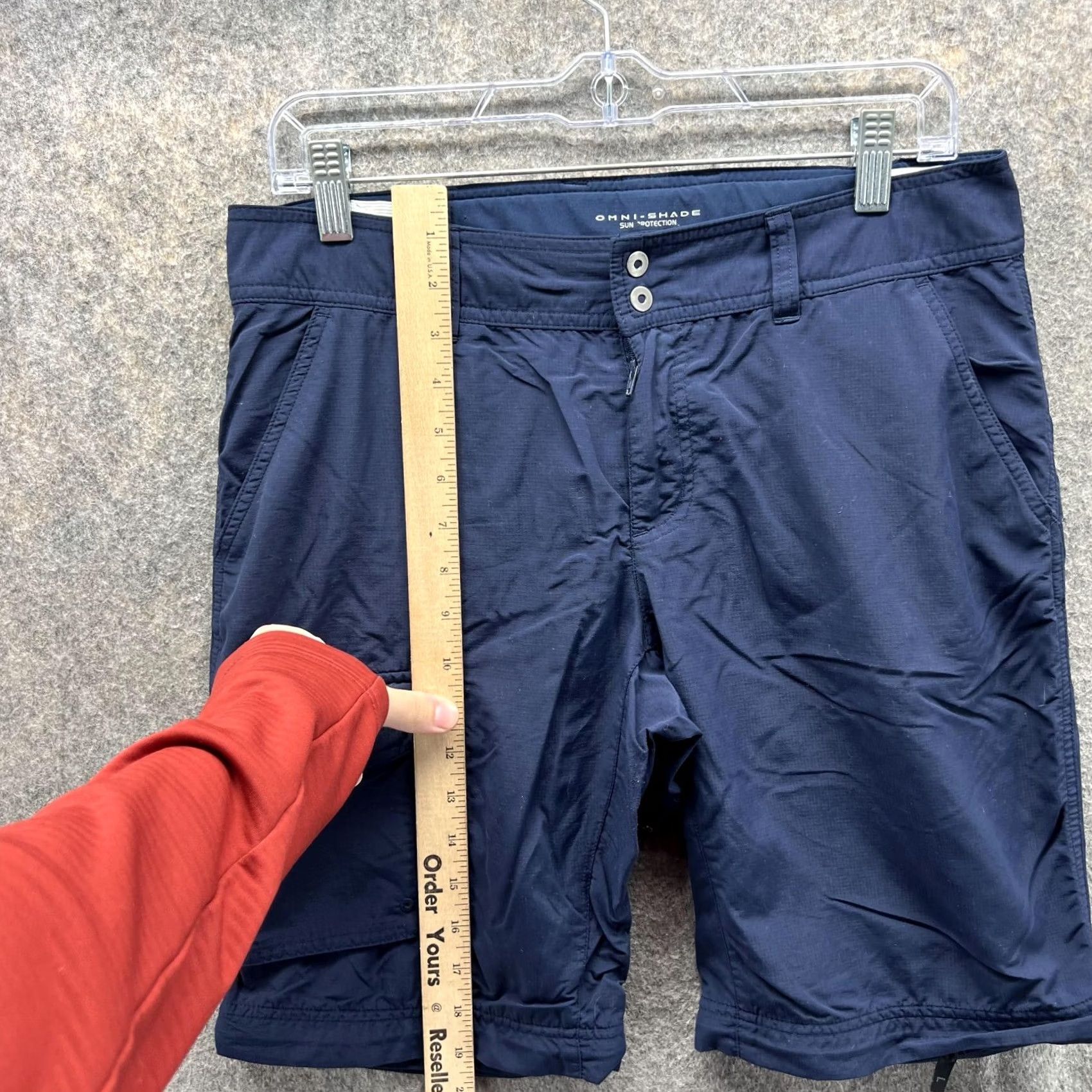 Vintage Columbia Shorts Women 8 Blue Navy Chino Flat Front Omni Shade PFG Hiking Shirtless? Size 30" / US 8 / IT 44 - 6 Thumbnail