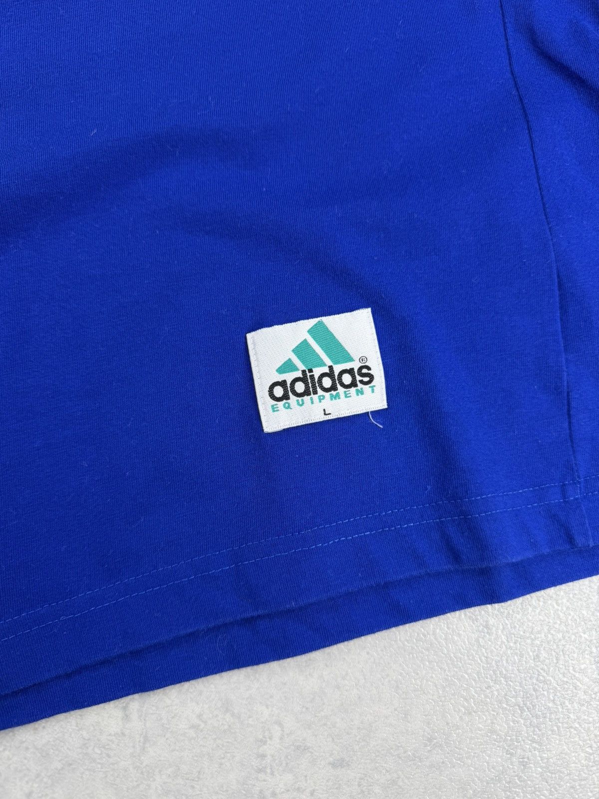 Adidas Vintage Adidas Equipment Big Logo Tee Blue Size US L / EU 52-54 / 3 - 2 Thumbnail