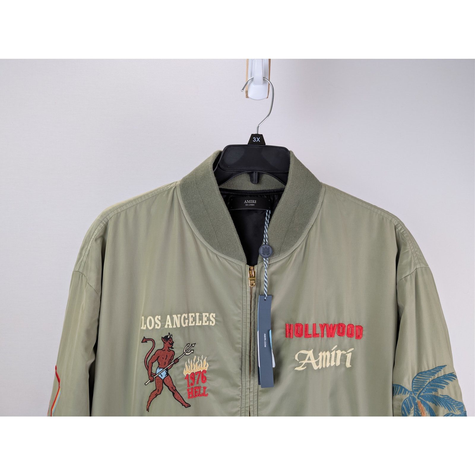 Amiri o1rshd1 Amiri Sinners Bomber Jacket in Olive Size US L / EU 52-54 / 3 - 3 Thumbnail