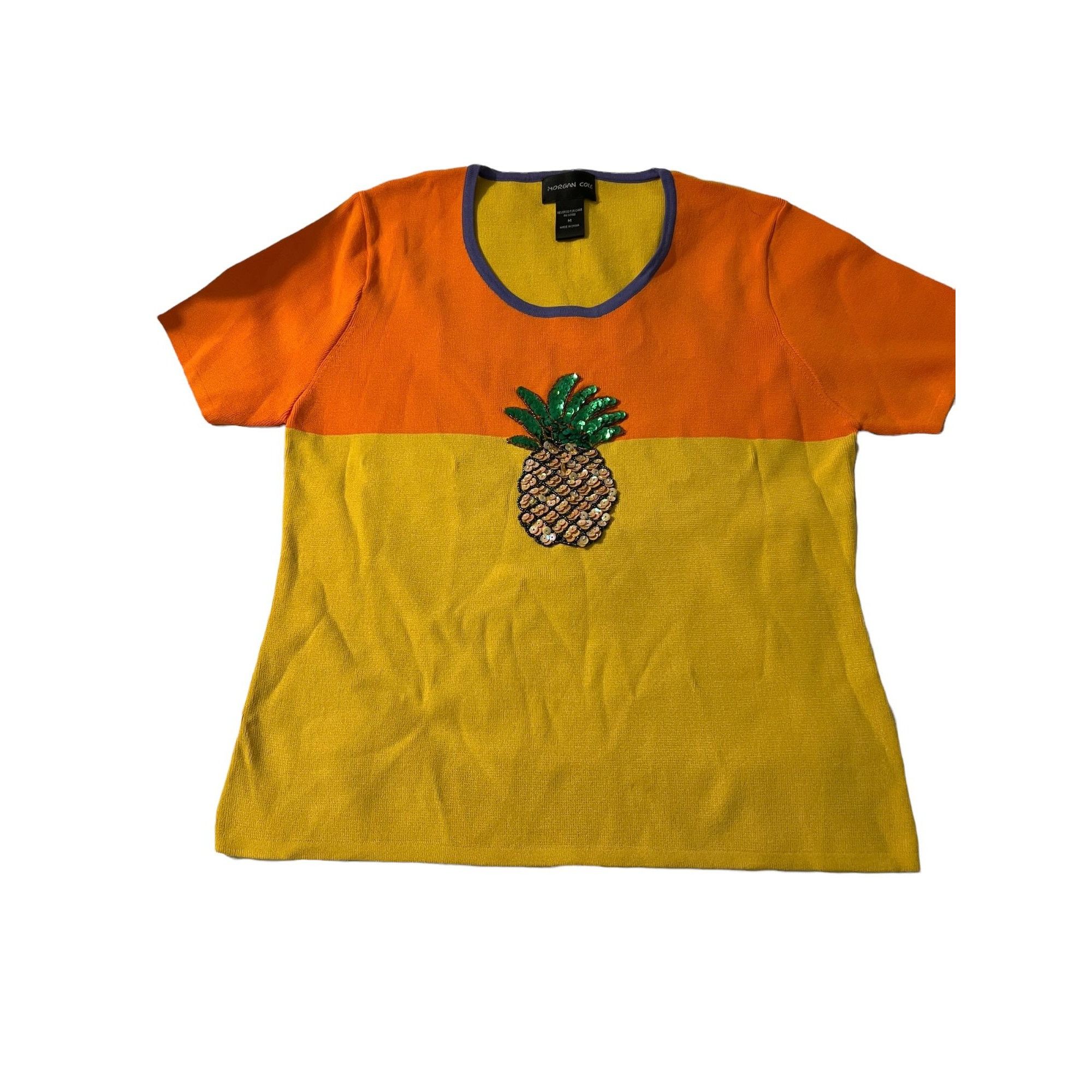 Other Morgan Cole Shirt Sweater Colorblock Sequin pineapple orange Size M / US 6-8 / IT 42-44 - 1 Thumbnail