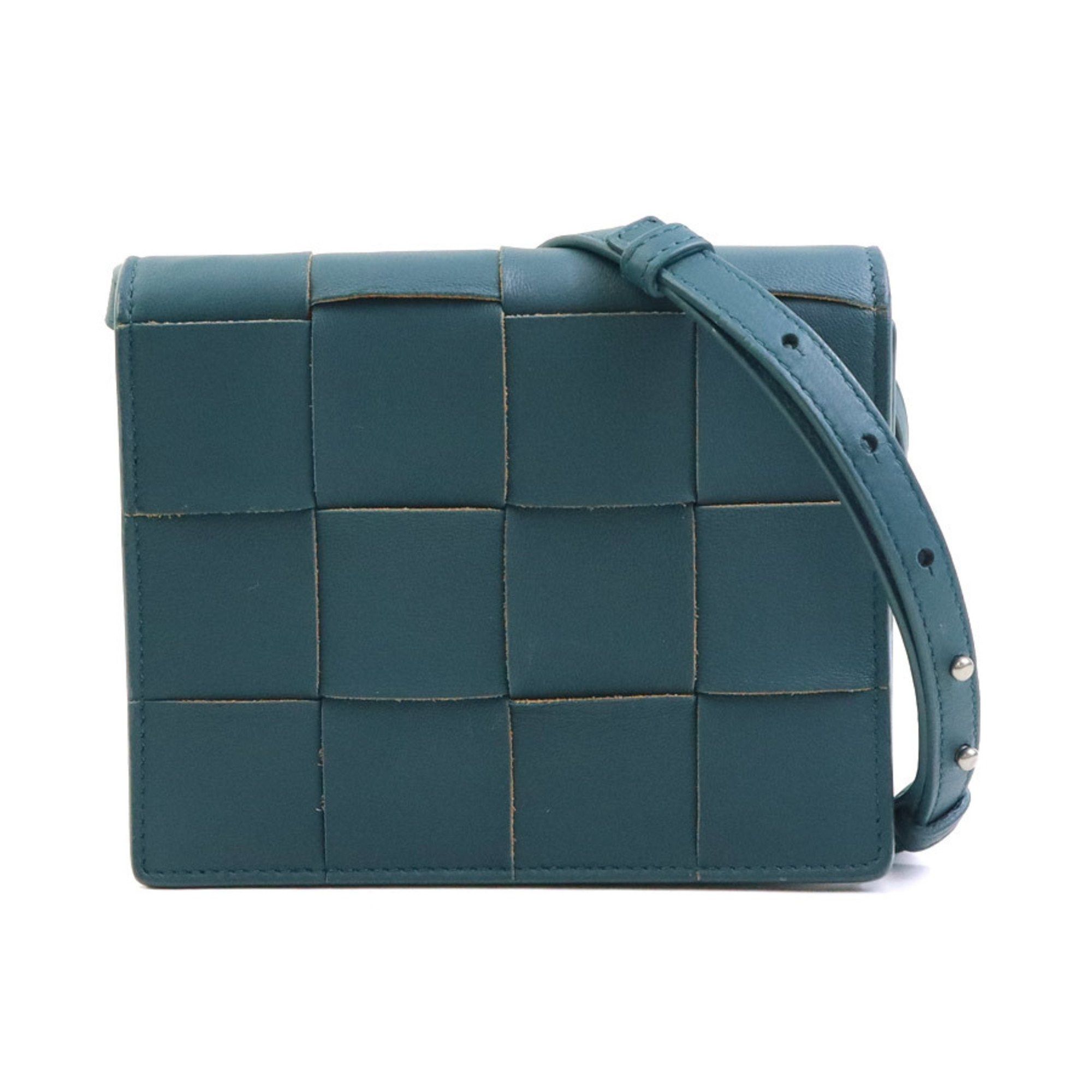 Bottega Veneta Shoulder Bag Leather Dark Green Men's Women's 56064A