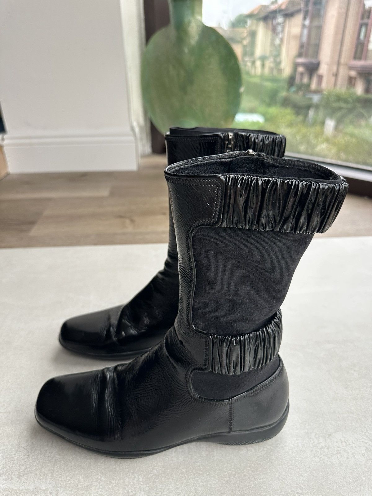 Prada Prada Vintage Linea Rossa Leather Ankle Boots Size US 5 / IT 35 - 3 Thumbnail