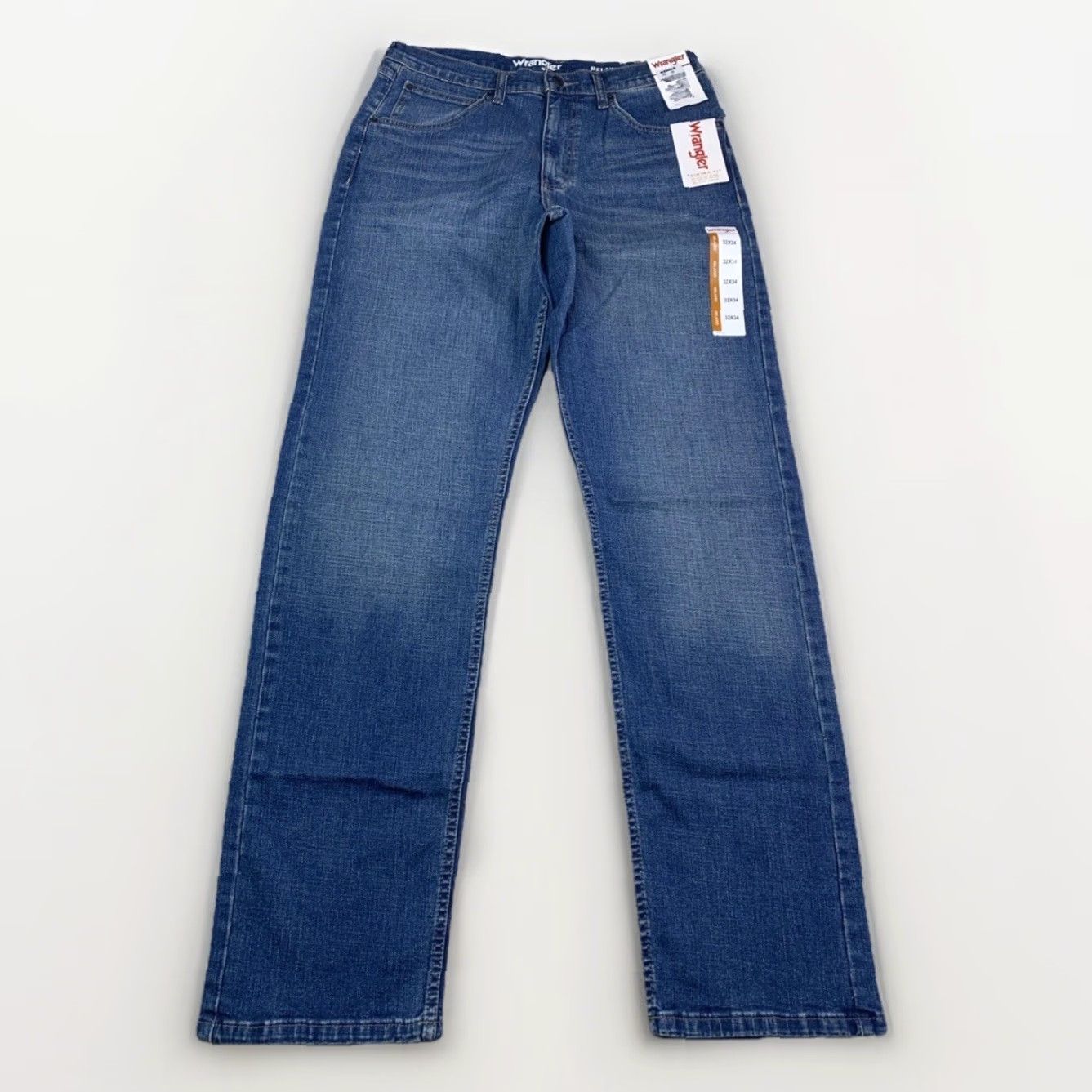 Wrangler Wrangler Jeans Straight Relaxed Fit Men Blue Denim 32x34 NWT Waist 32 Inseam 34 Casual Stretch Pockets Zip Medium Wash NWT Size US 32 / EU 48 - 4 Thumbnail