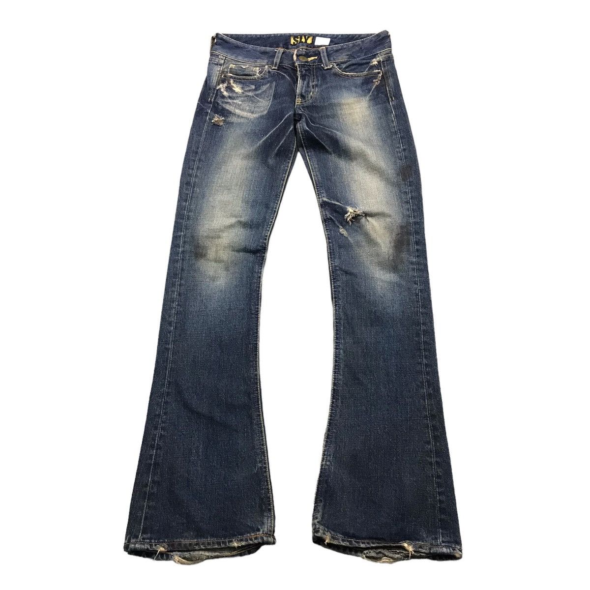 FLARE JEANS SLY DISTRESSED BOOTCUT DENIM PANTS