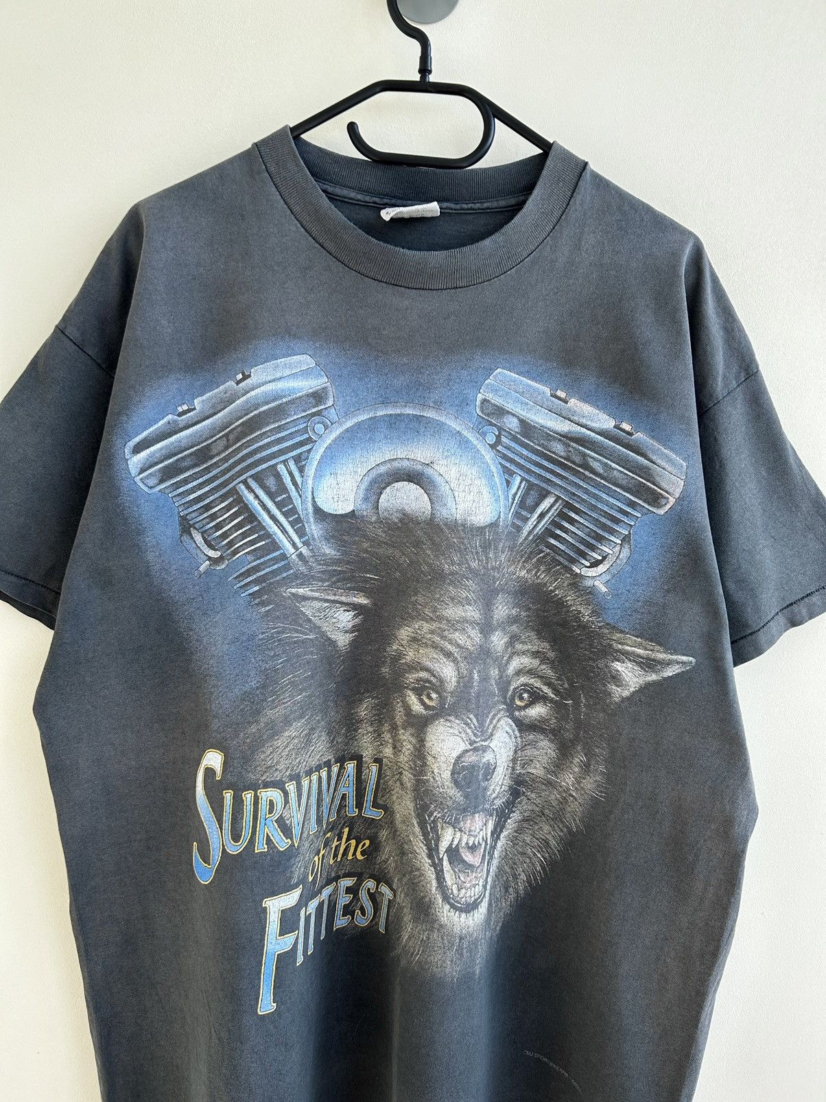 Harley Davidson Vintage Animal Tee Wolf Motor Faded T-Shirt Moto Y2K Size US XL / EU 56 / 4 - 2 Thumbnail