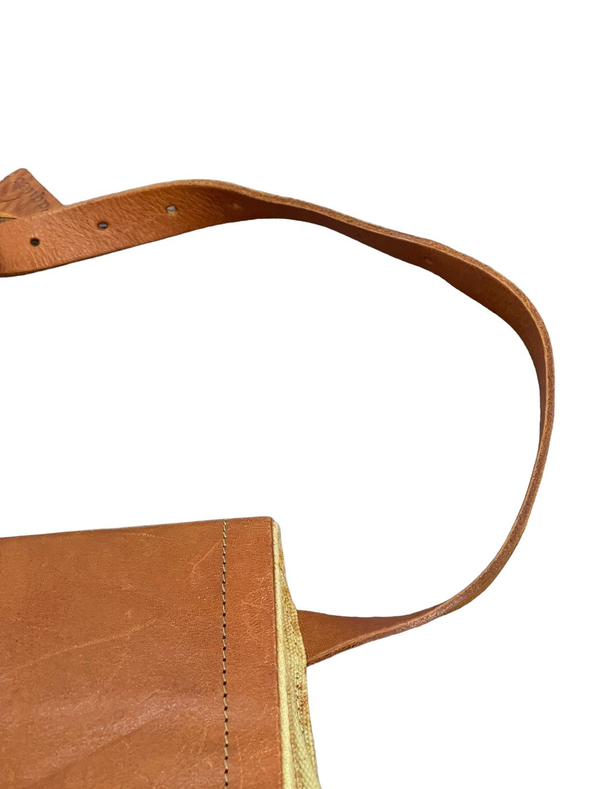 Japanese Brand Waist Bag Paquet Leather Cotton Canvas 3🟩 Size ONE SIZE - 9 Thumbnail