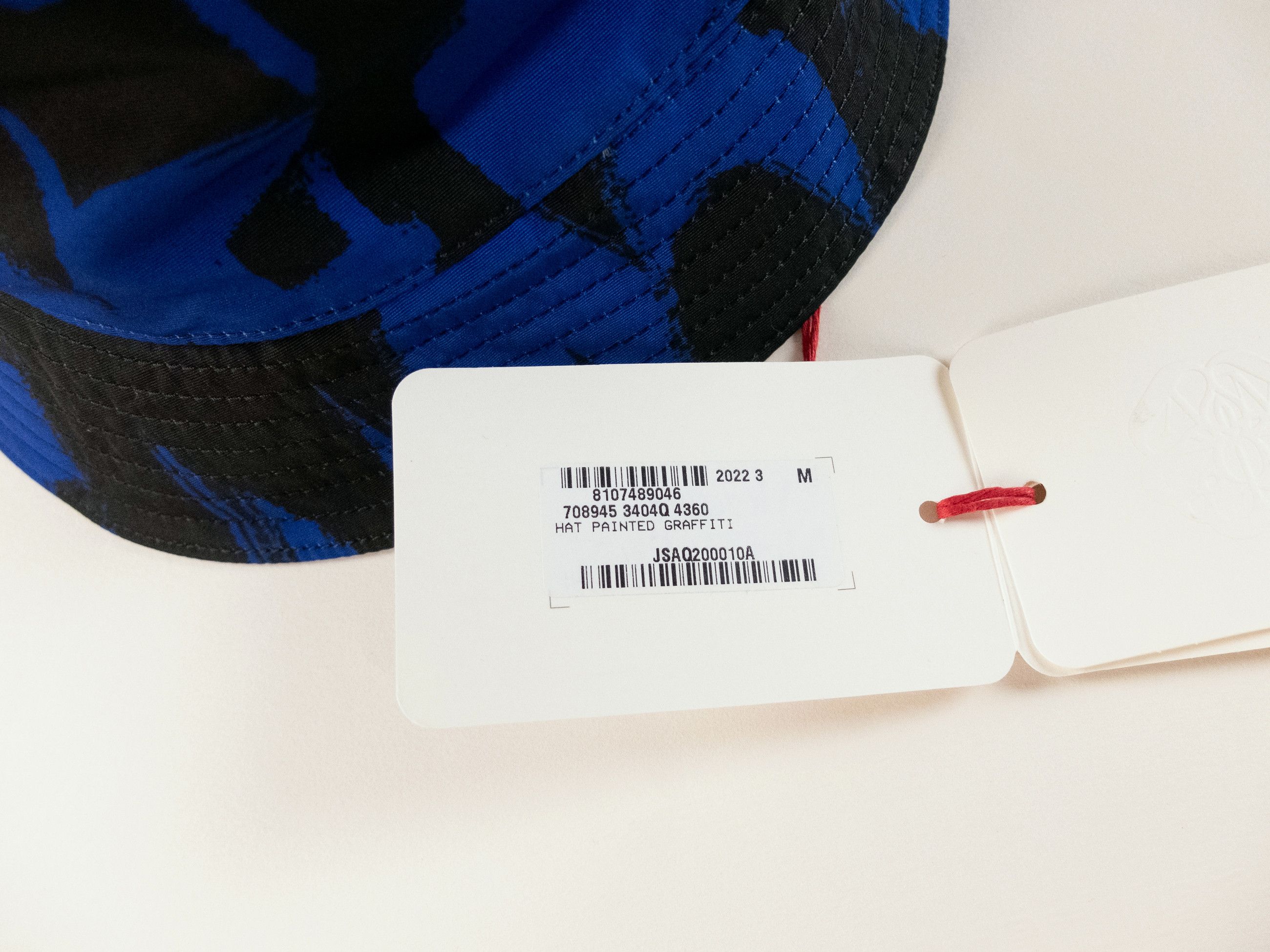 Alexander McQueen ALEXANDER MCQUEEN blue black graffiti print bucket hat M q Size ONE SIZE - 4 Thumbnail