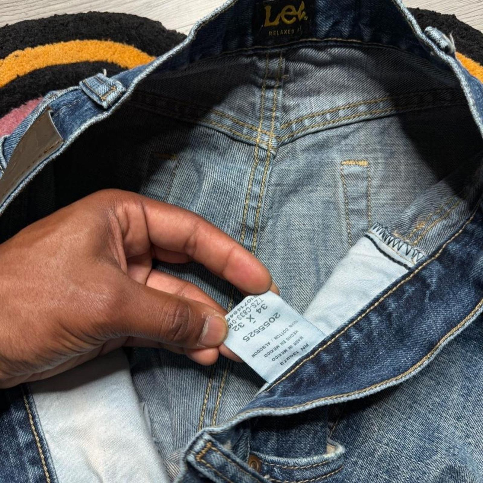 Lee × Vintage Vintage Y2K Lee Distressed Stone washed Denim Jeans 34x32 Size US 34 / EU 50 - 3 Thumbnail