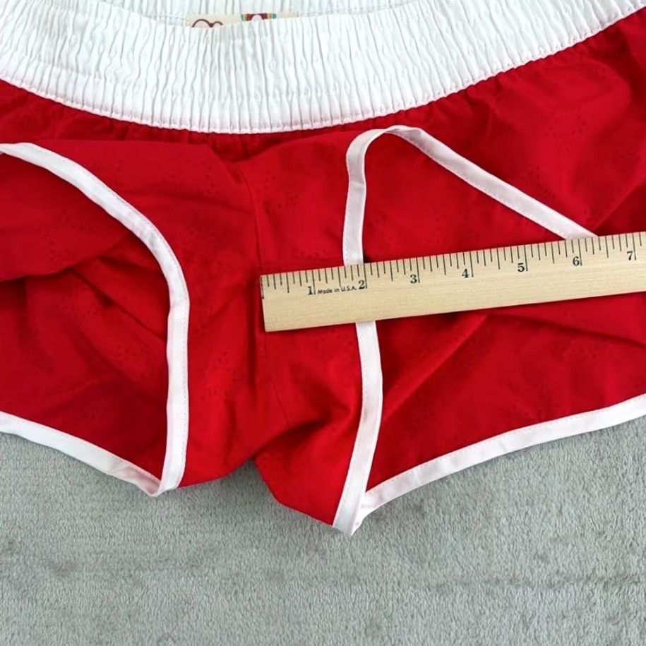 Ocean Pacific VINTAGE OP Ocean Pacific Booty Board Shorts Women M Red 2.0in Inseam Quick Dry Logo Beach 80s 90s Retro Ocean Pacific Womens Shorts Regular Happy Size 32" / US 10 / IT 46 - 7 Thumbnail
