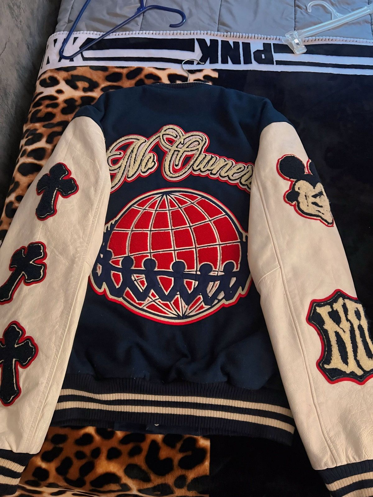 image of No Owners Varsity Jacket in Blue, Men's (Size Medium)