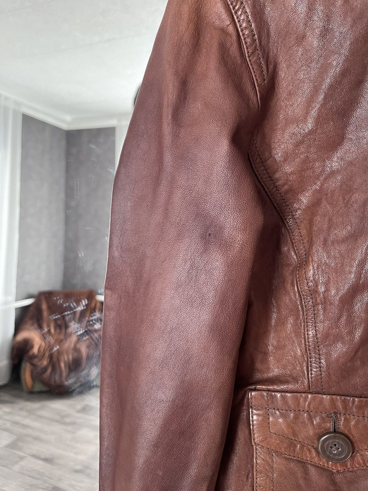 Gap Gap Vintage Brown Leather Woman Button Jacket 90’s Size M / US 6-8 / IT 42-44 - 5 Thumbnail