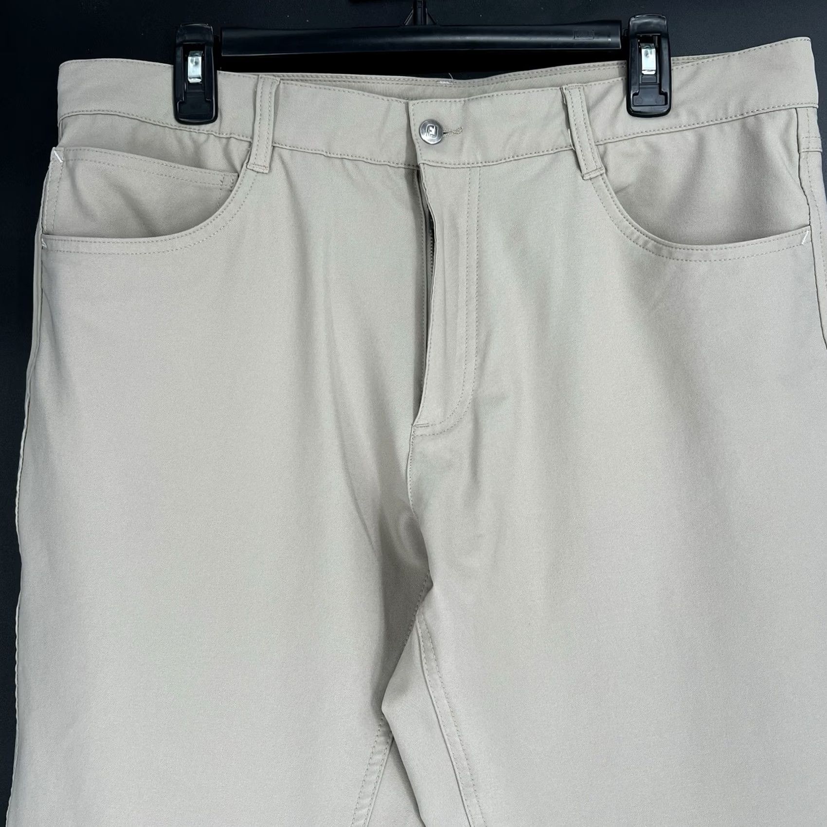 Footjoy FootJoy Men's 5-Pocket Golf Pants Beige 36x31 Athletic Fit Stretch Modern Chino Mens Straight Leg 31 Inseam Regular Rise Mid-30s XS? Size US 36 / EU 52 - 3 Thumbnail